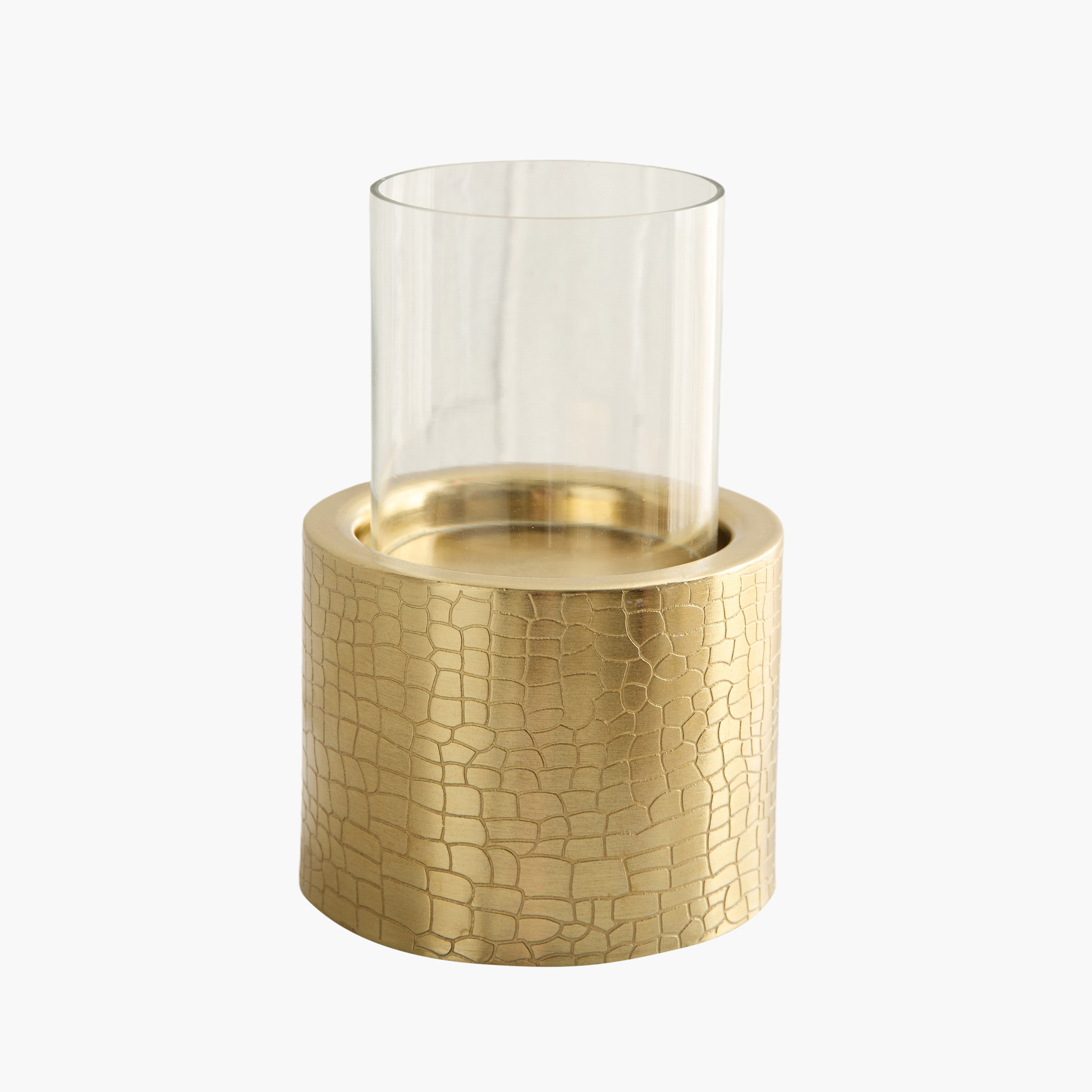 حامل شموع معدني جلد مموج بارز الملمس من ألفا - 12.5x12.5x25 سم-hbxlivingroom-decorandaccessories-candleholders-image-6