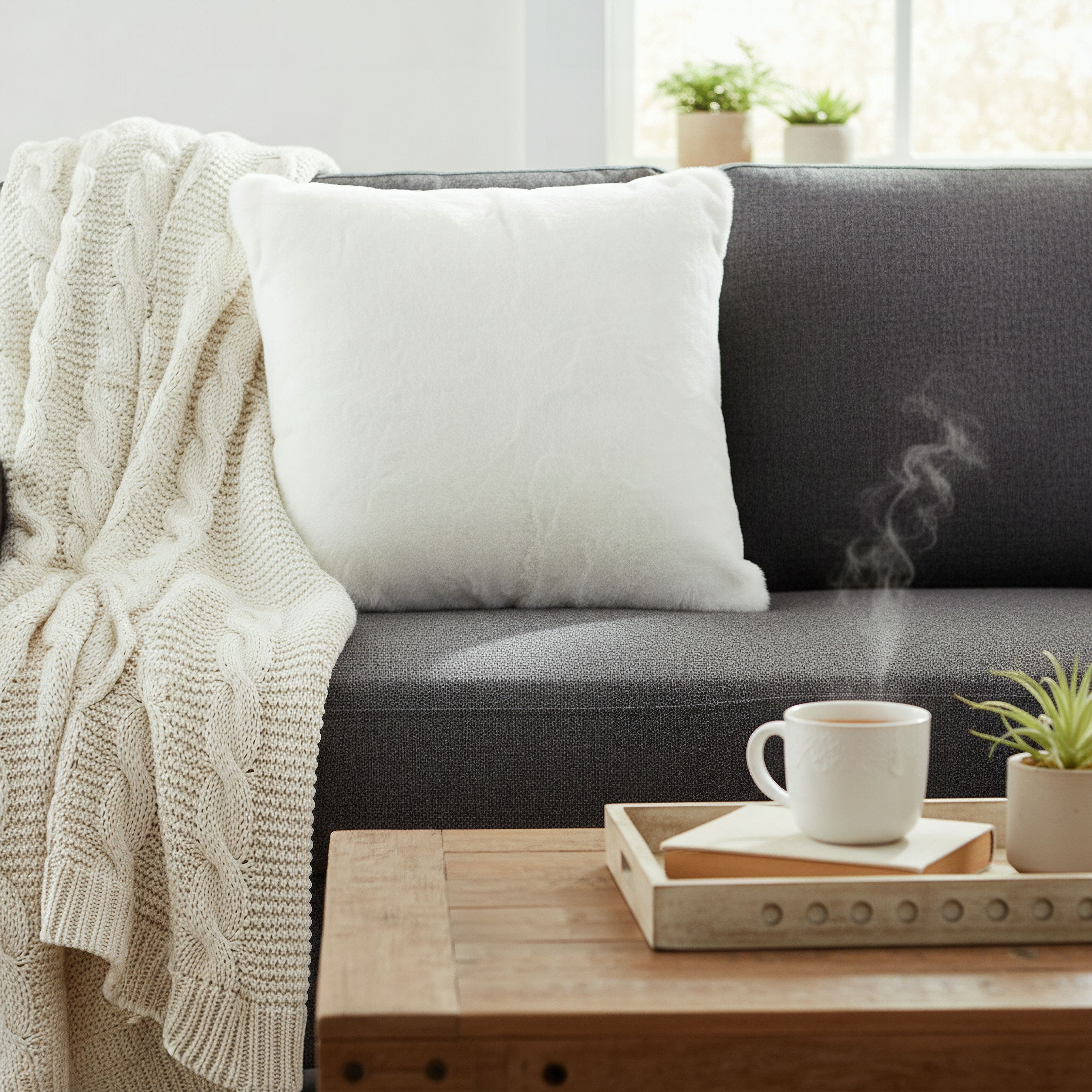 Faux Rabbit Fur Filled Cushion - 50x50 cm-hbxlivingroom-furnishings-cushionsandcovers-filledcushions-image-4