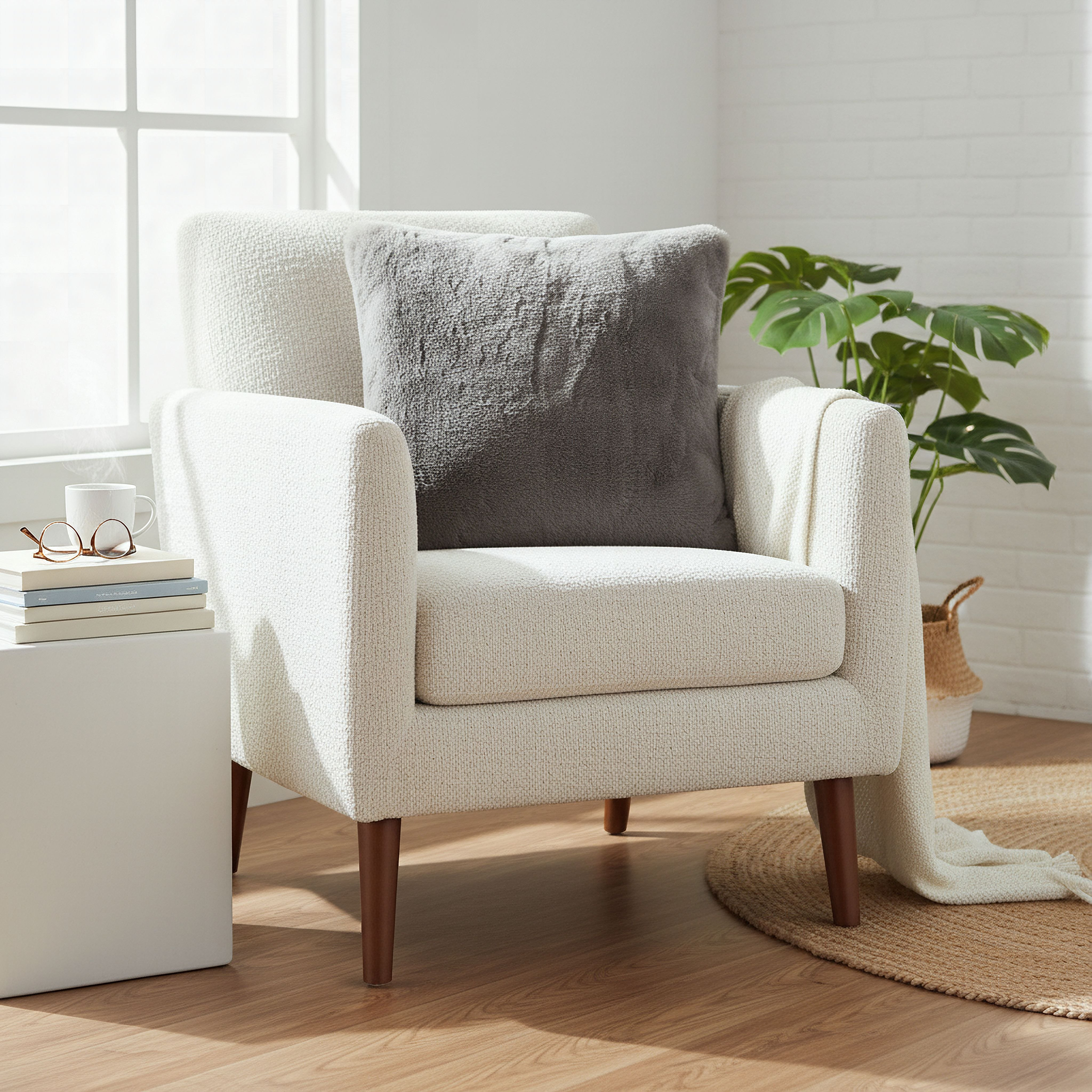 Faux Rabbit Fur Filled Cushion - 50x50 cm-hbxlivingroom-furnishings-cushionsandcovers-filledcushions-image-4