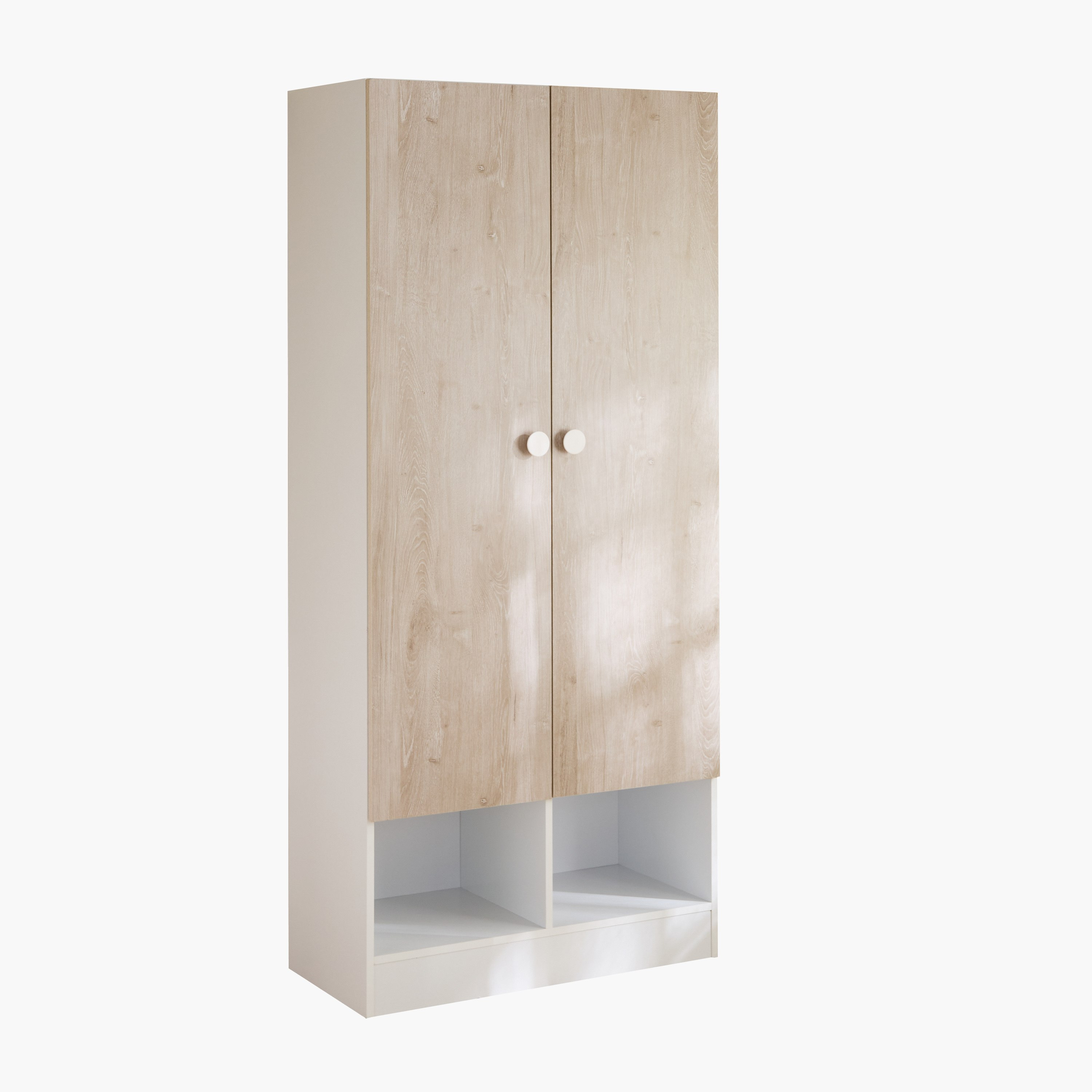 Ivory 2-Door Wardrobe with 2 Open Shelves-hbxfurniture-wardrobes-image-9