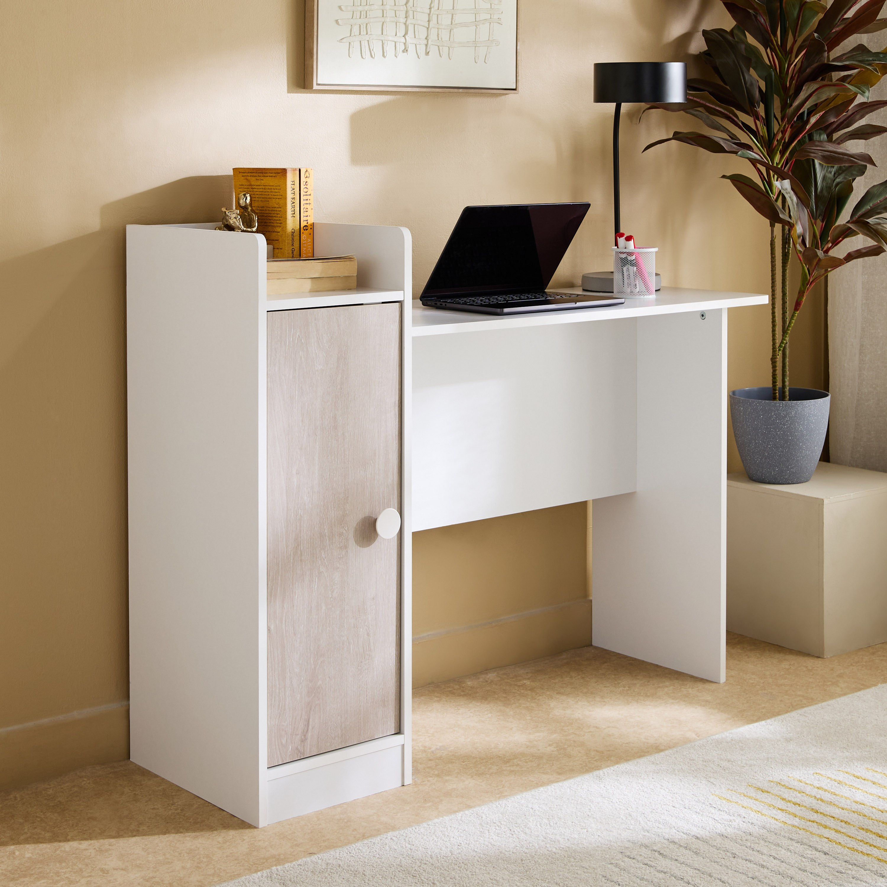 Ivory Kids Study Desk with Door-hbxfurniture-office-desks-image-1