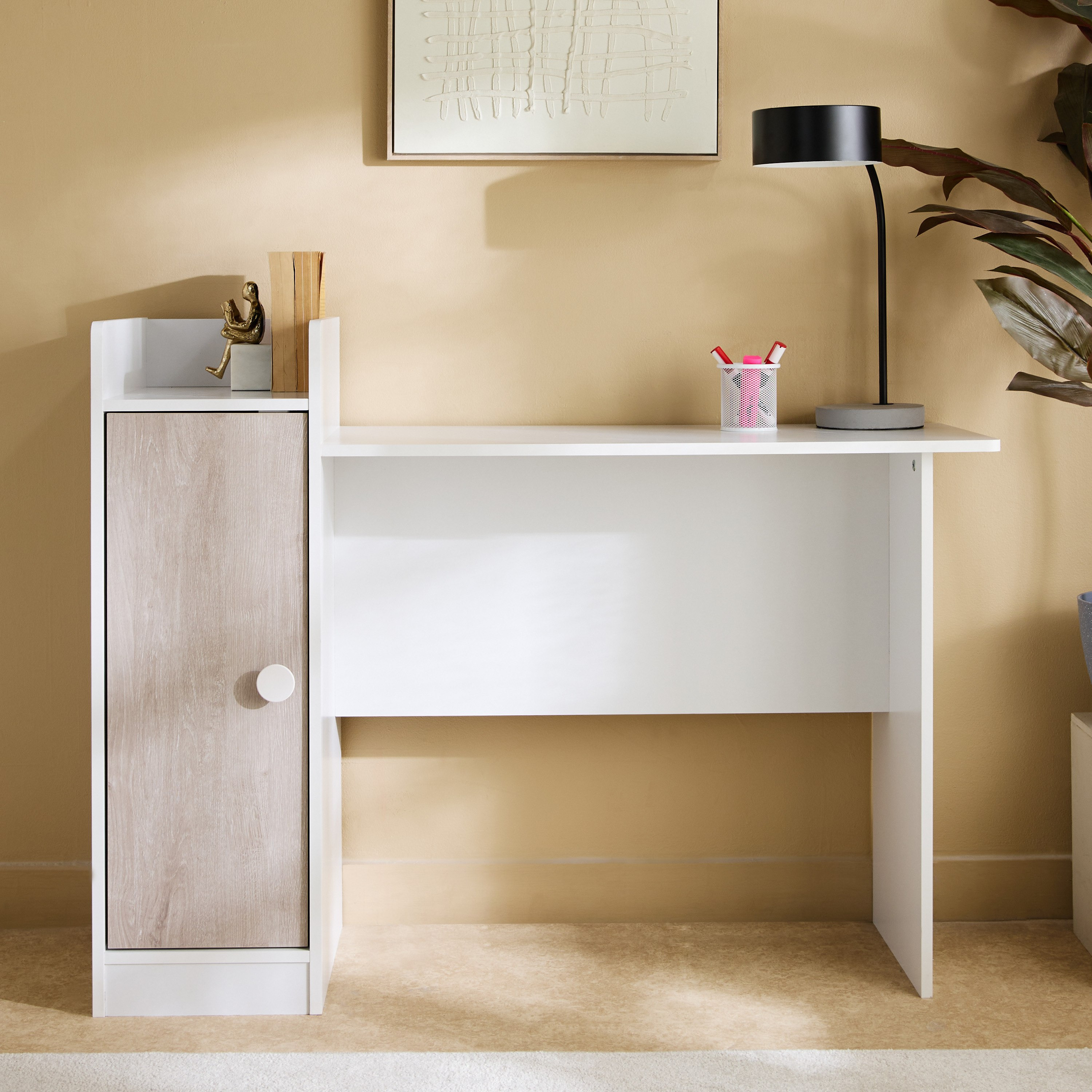 Ivory Kids Study Desk with Door-hbxfurniture-office-desks-image-2