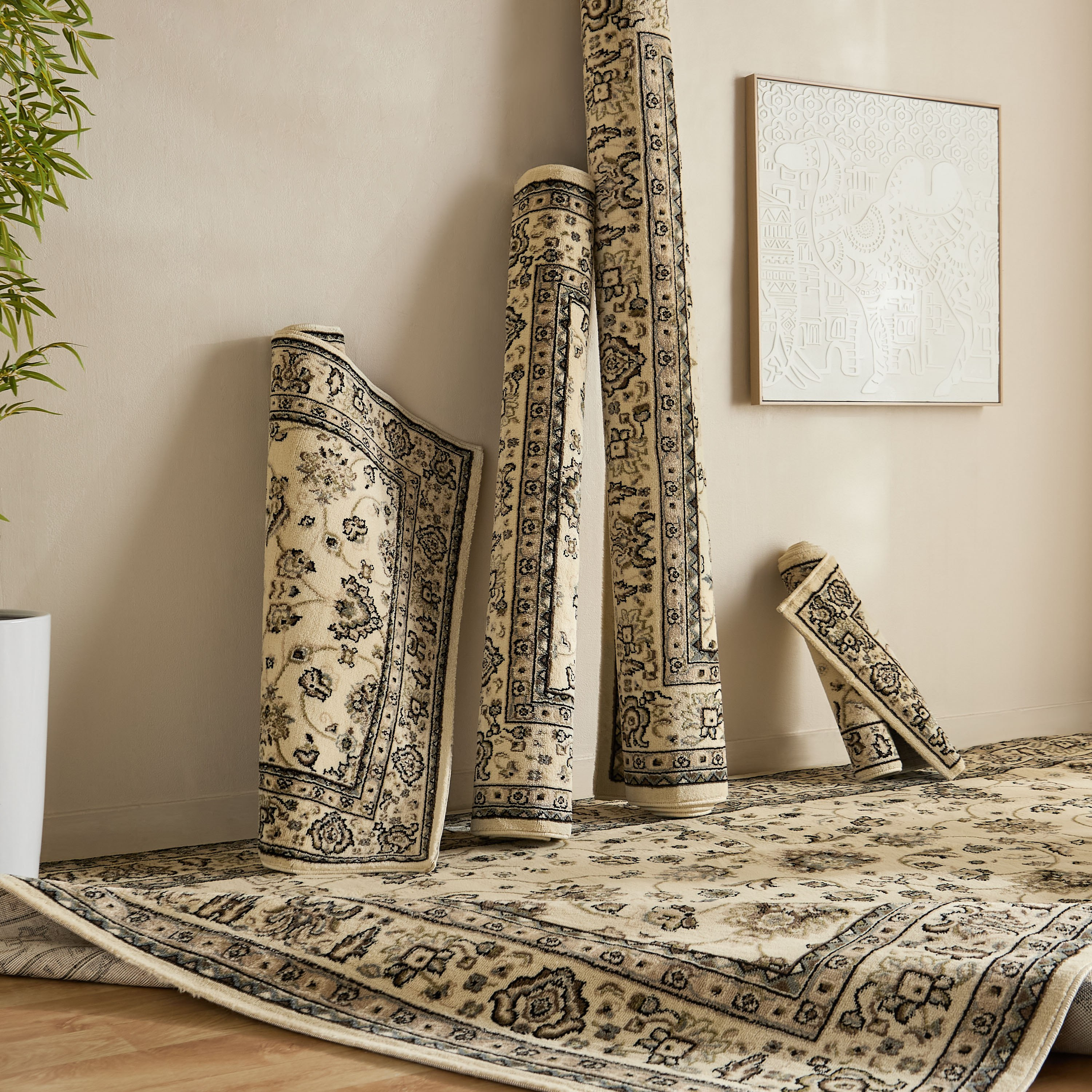 سجادة بولي بروبيلين مضادة للبقع كاشان من مشاعل - 60x150 سم-hbxdecorandfurnishings-floorcoverings-rugs-image-5