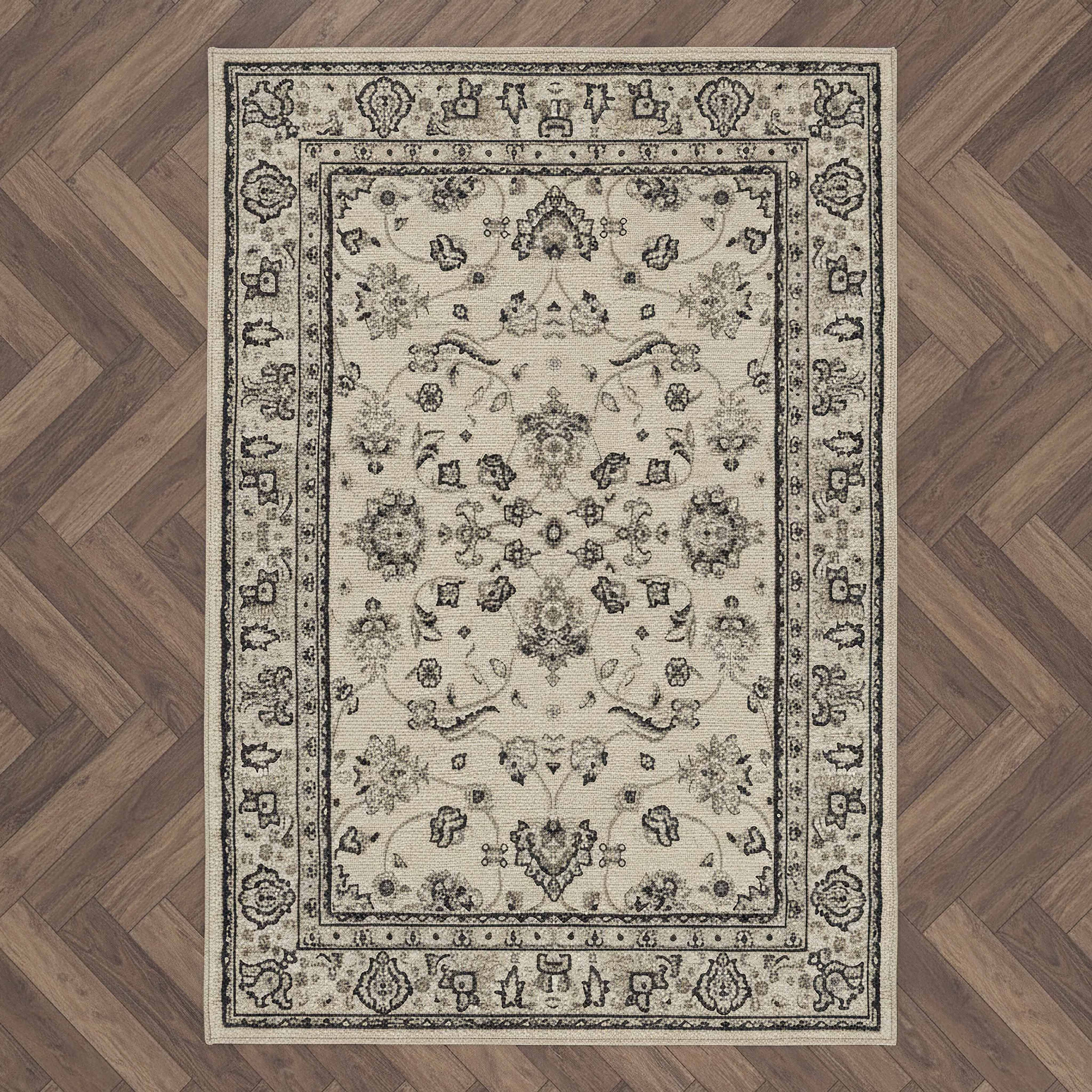 Mashael Kashan Stain Resistant Polypropylene Rug - 110x160 cm-hbxdecorandfurnishings-floorcoverings-rugs-image-1