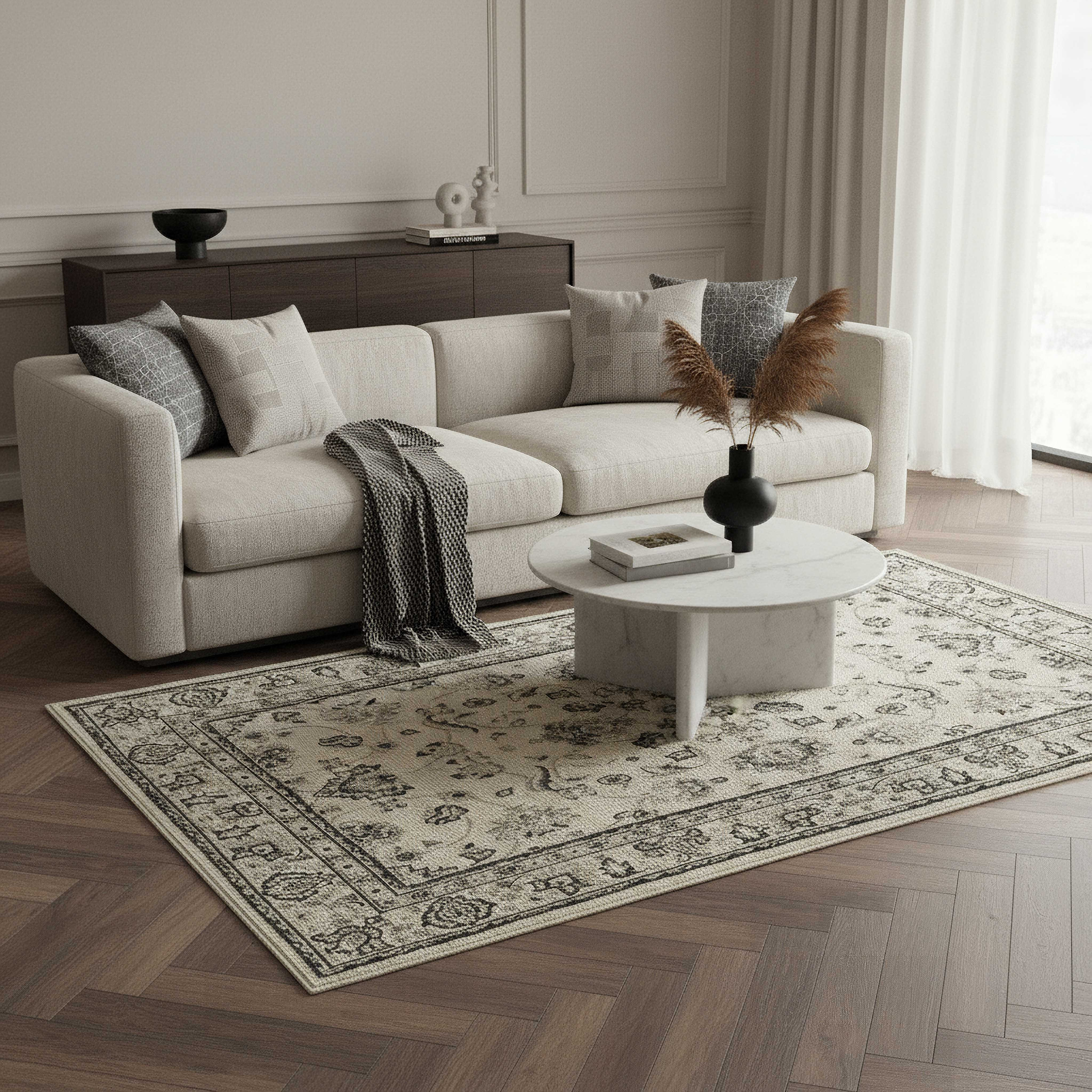 Mashael Kashan Stain Resistant Polypropylene Rug - 110x160 cm-hbxdecorandfurnishings-floorcoverings-rugs-image-3