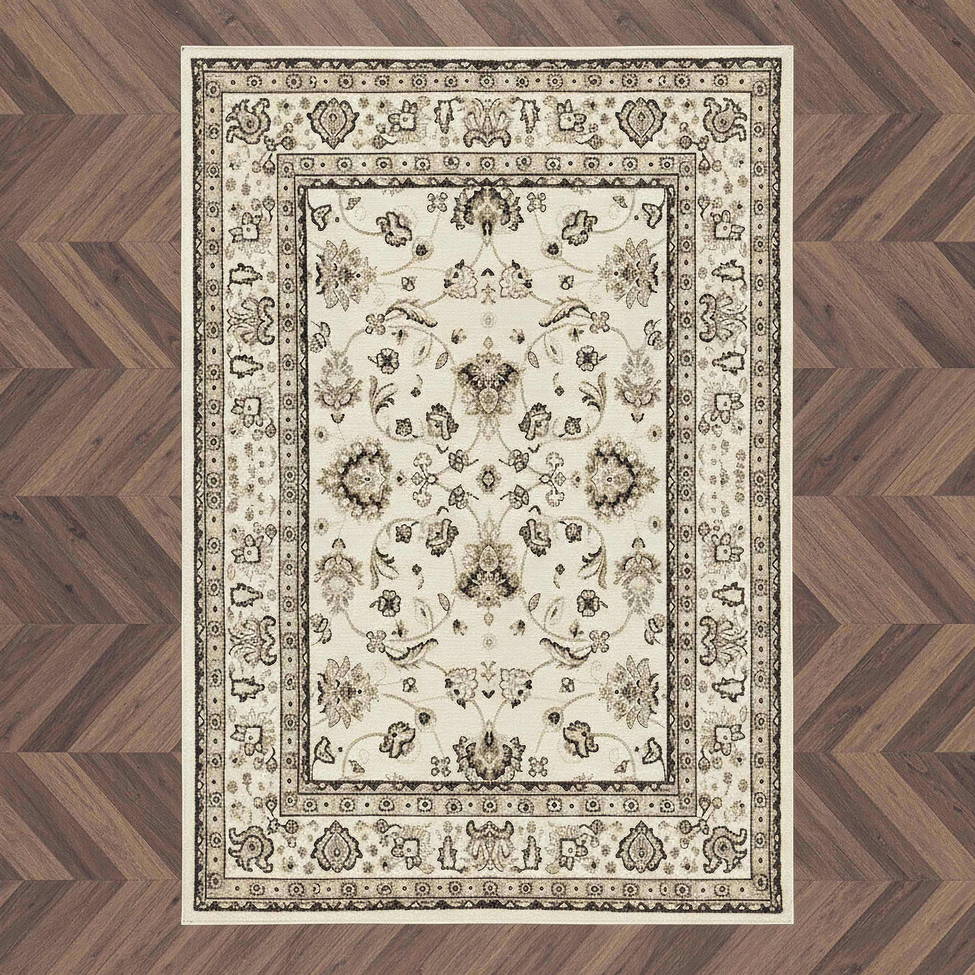 سجادة بولي بروبيلين مضادة للبقع كاشان من مشاعل - 150x200 سم-hbxdecorandfurnishings-floorcoverings-rugs-image-1