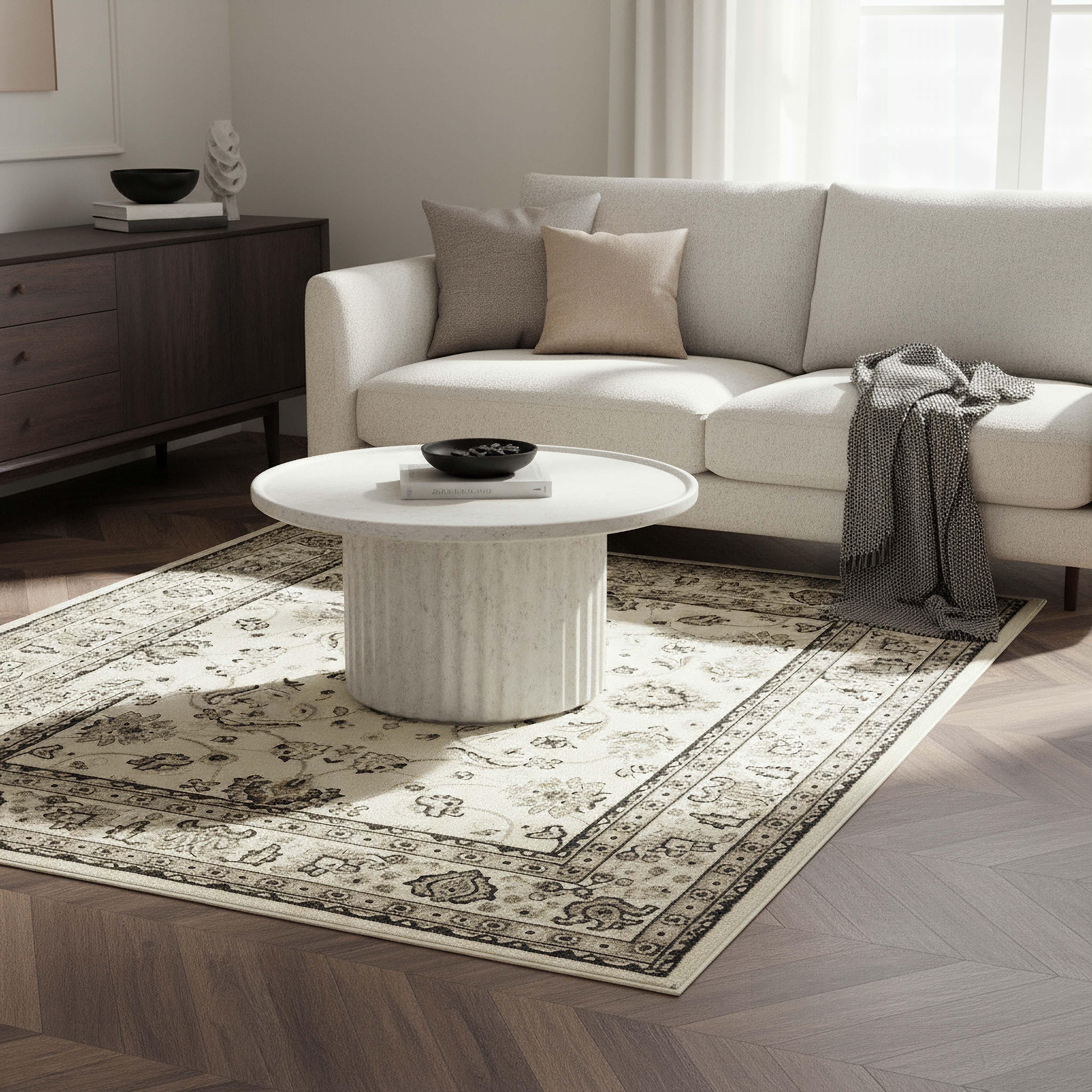 سجادة بولي بروبيلين مضادة للبقع كاشان من مشاعل - 150x200 سم-hbxdecorandfurnishings-floorcoverings-rugs-image-3
