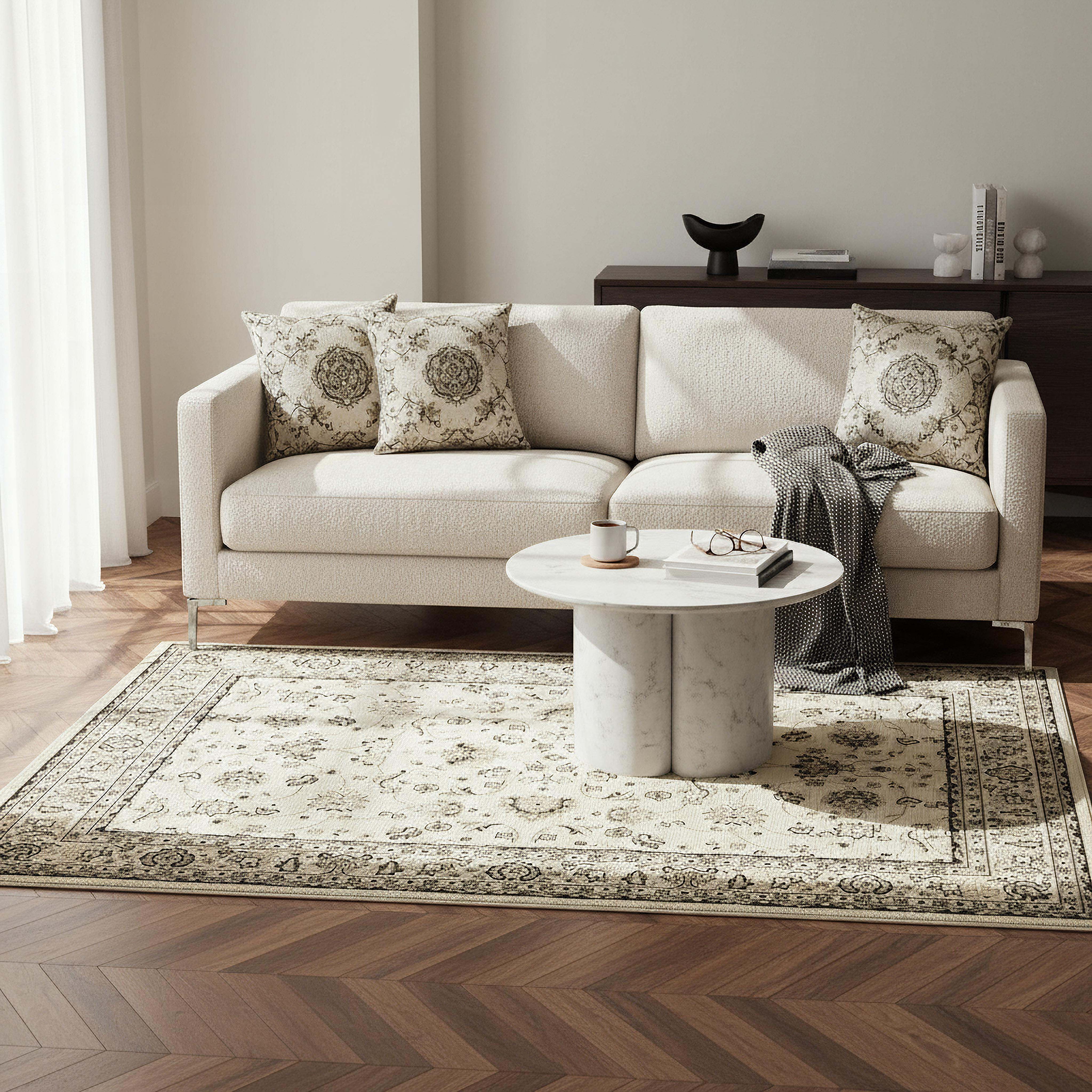 سجادة بولي بروبيلين مقاومة للبقع كاشان من مشاعل - 200x300 سم-hbxdecorandfurnishings-floorcoverings-rugs-image-3
