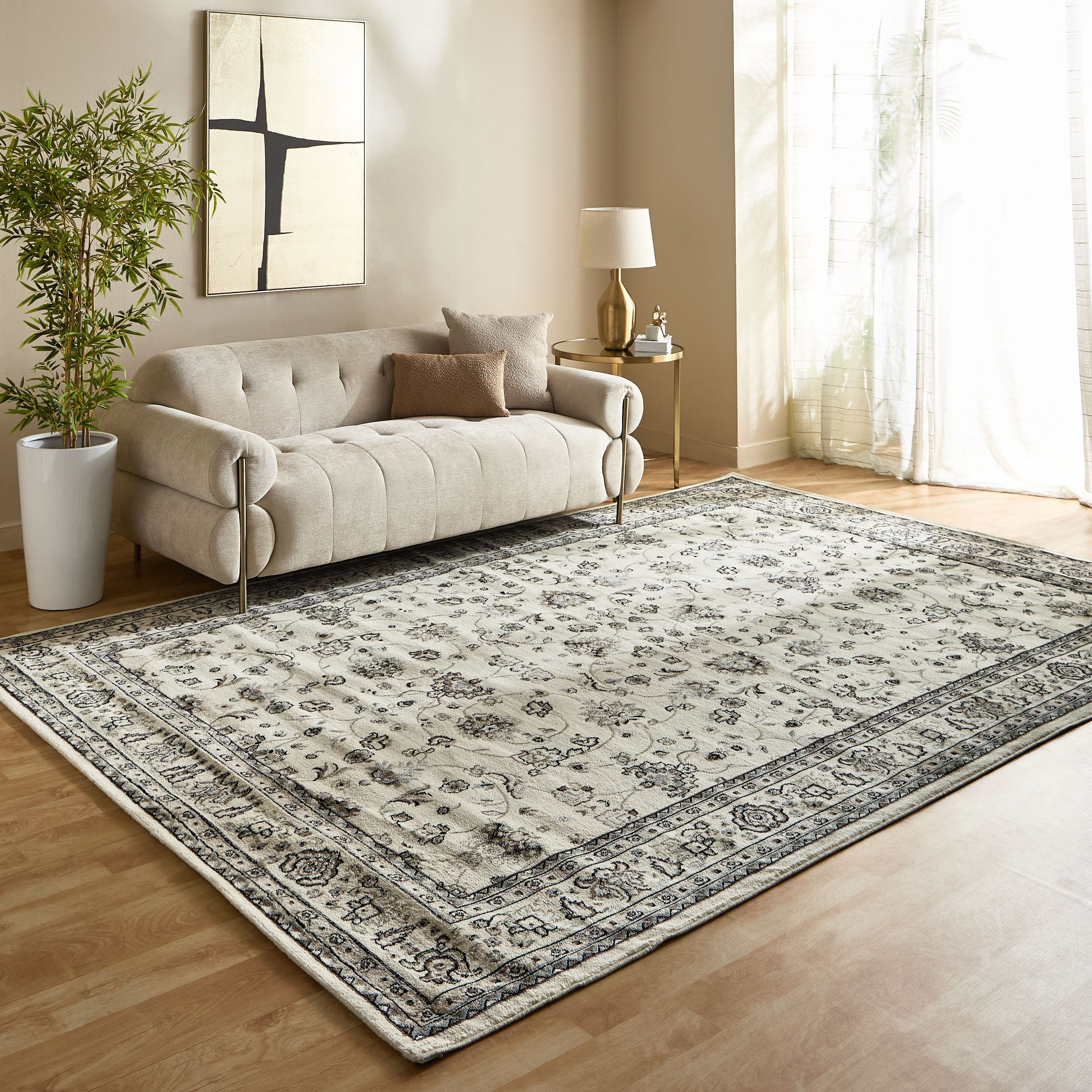 سجادة بولي بروبيلين مضادة للبقع كاشان من مشاعل - 240x360 سم-hbxdecorandfurnishings-floorcoverings-rugs-image-4