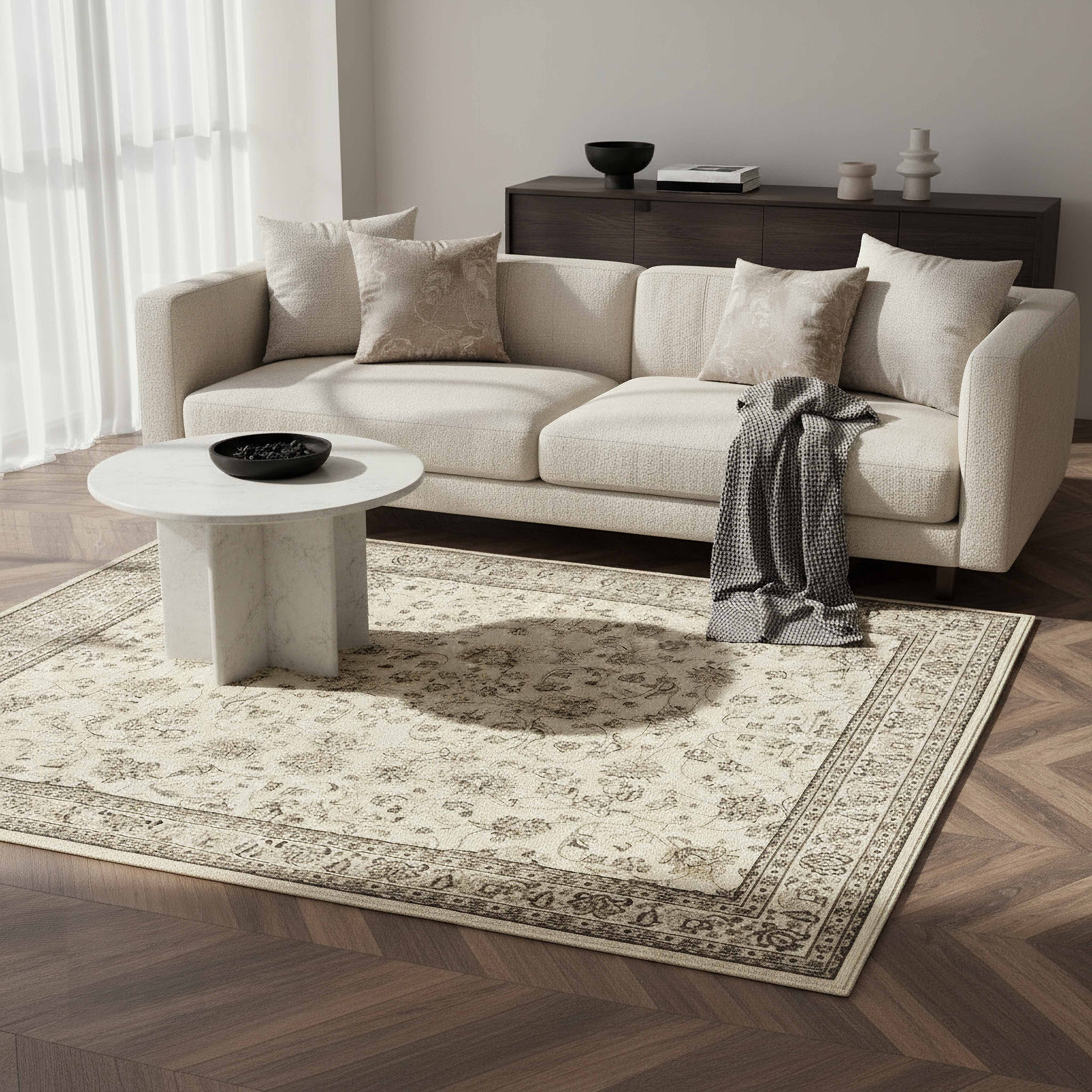 سجادة بولي بروبيلين مضادة للبقع كاشان من مشاعل - 240x360 سم-hbxdecorandfurnishings-floorcoverings-rugs-image-3