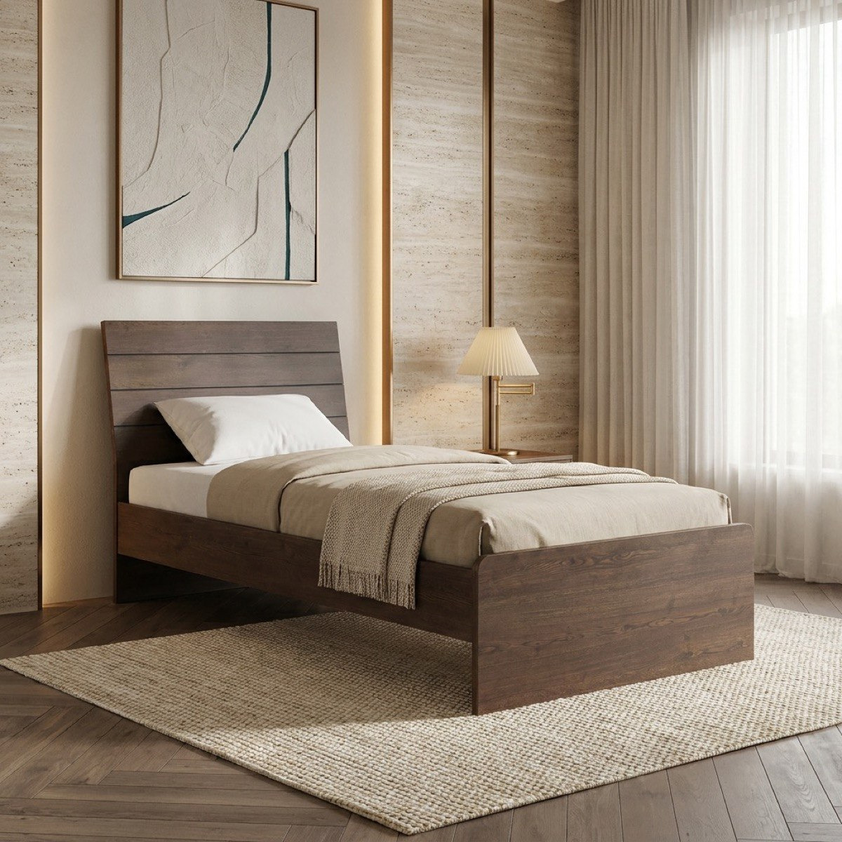 Movo Hotelya Nina Single Bed - 90x200 cm-hbxfurniture-bedsandbedsets-beds-single-image-1