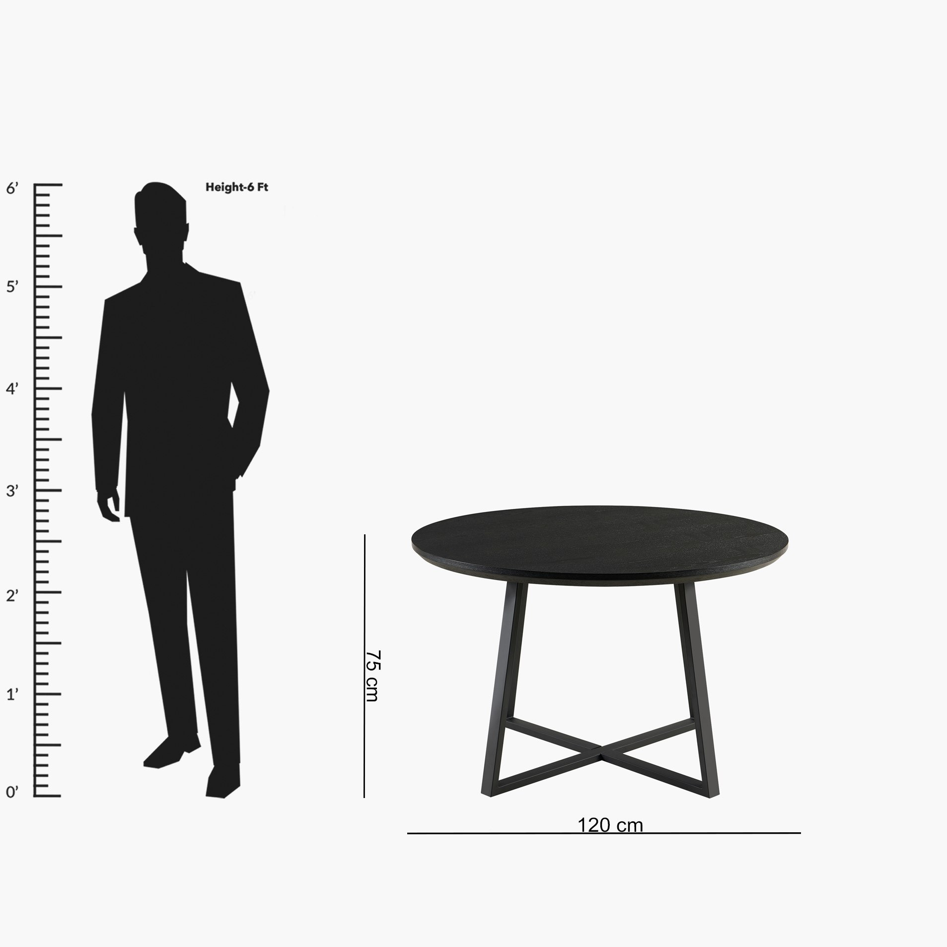 Black Burn 4-Seater Round Dining Table-hbxfurniture-diningtablesandsets-diningtables-fourseater-image-8