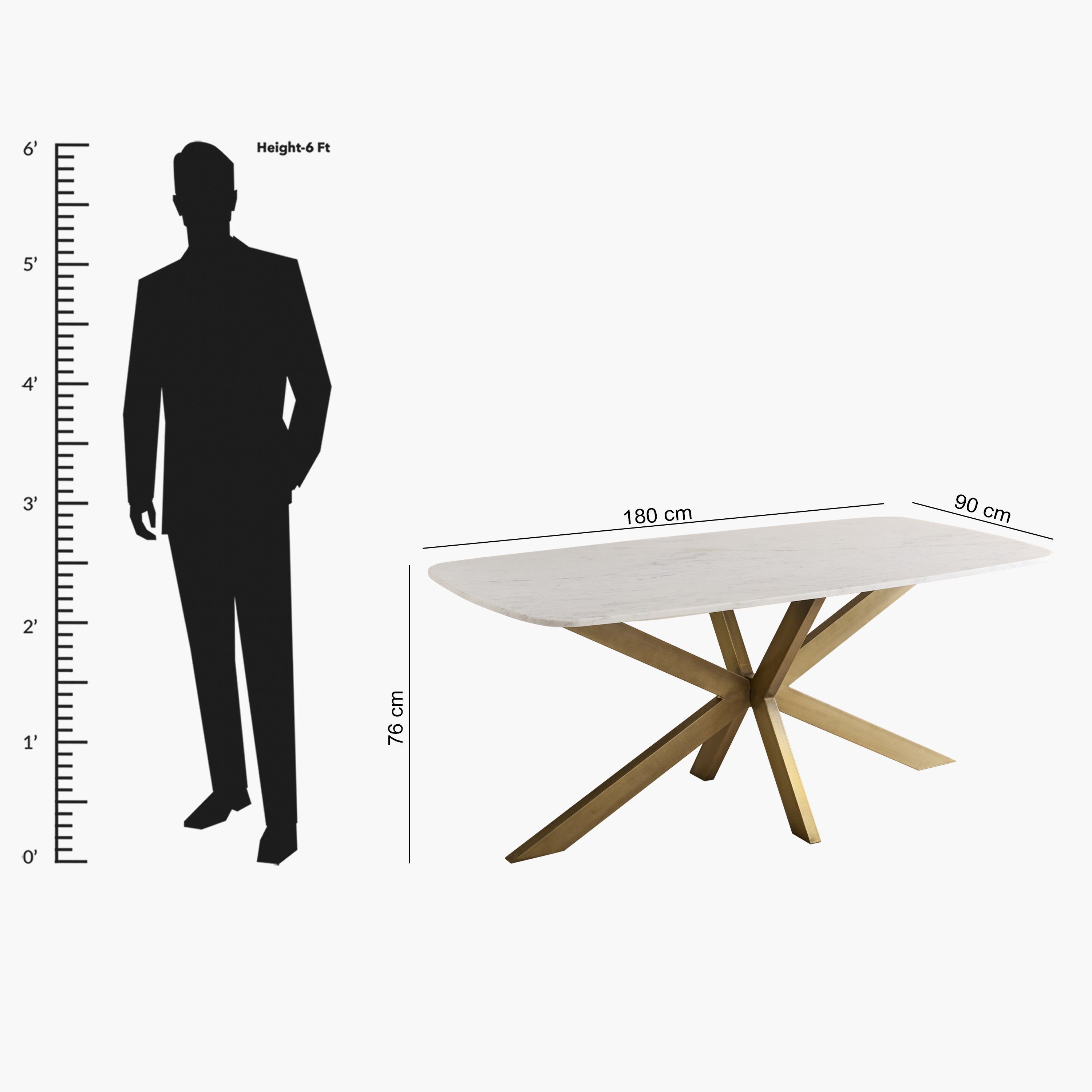 Cavon Portola 6-Seater Genuine Marble Top Dining Table-hbxdiningroom-diningtablesandsets-diningtables-sixseater-image-9