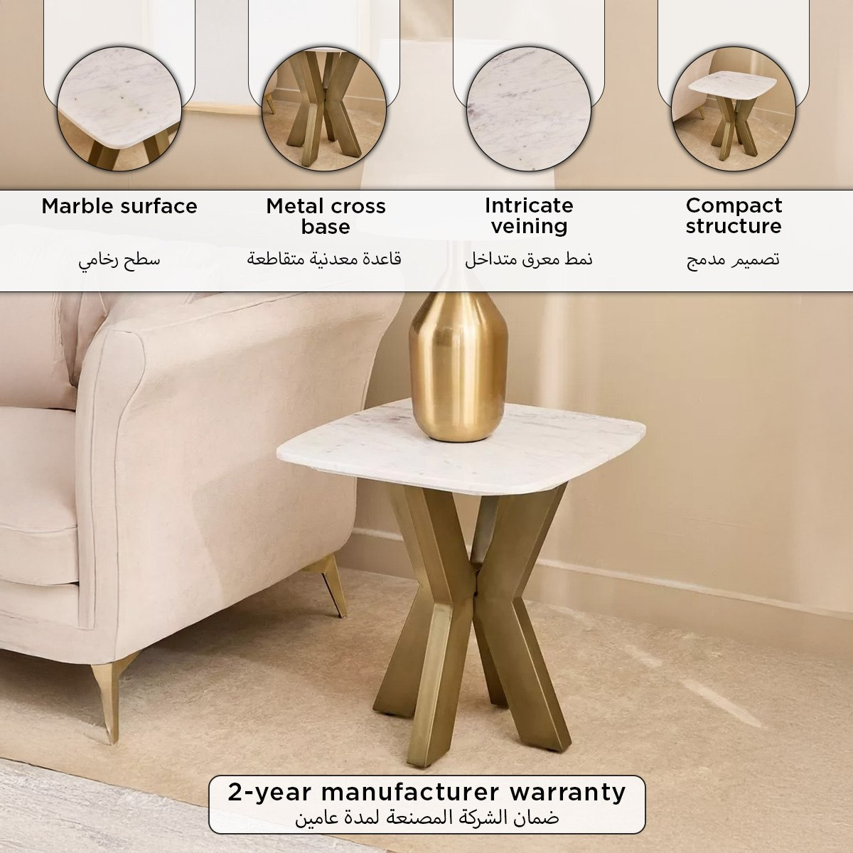Cavon Portola NXT Genuine Marble Top End Table-hbxfurniture-livingroom-endtables-image-10