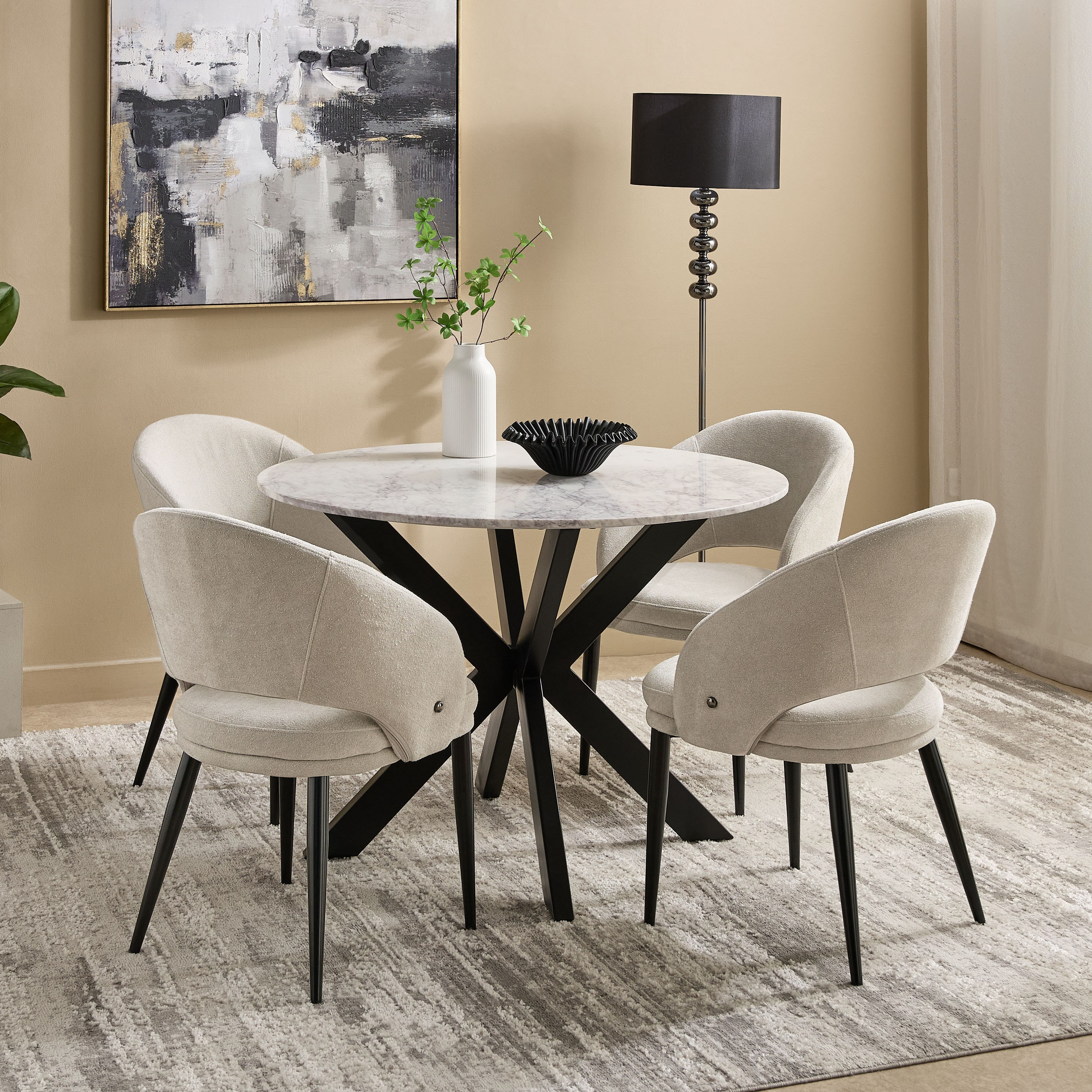Cavon Portola 4-Seater Genuine Marble Top Round Dining Table-hbxfurniture-diningtablesandsets-diningtables-fourseater-image-6