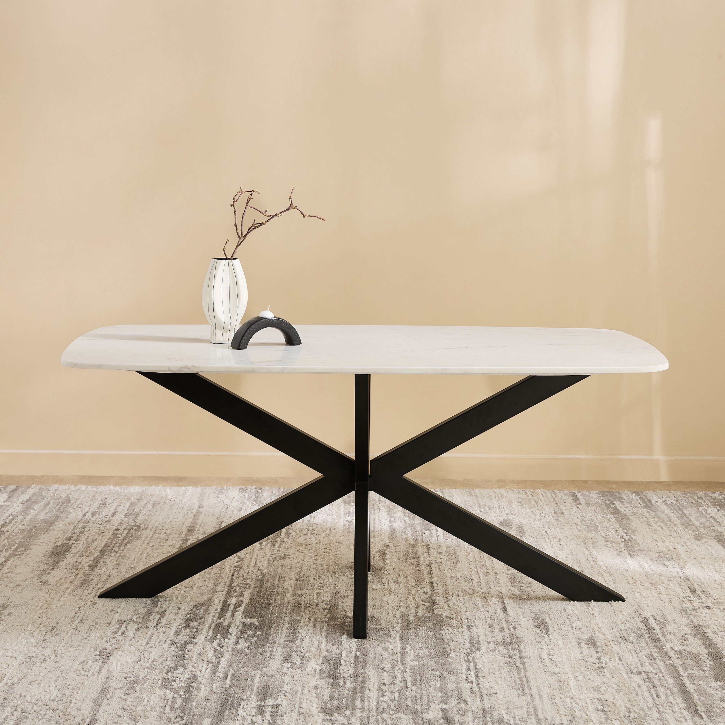 Cavon Portola Genuine Marble Top 6-Seater Dining Table-hbxdiningroom-diningtablesandsets-diningtables-sixseater-image-2