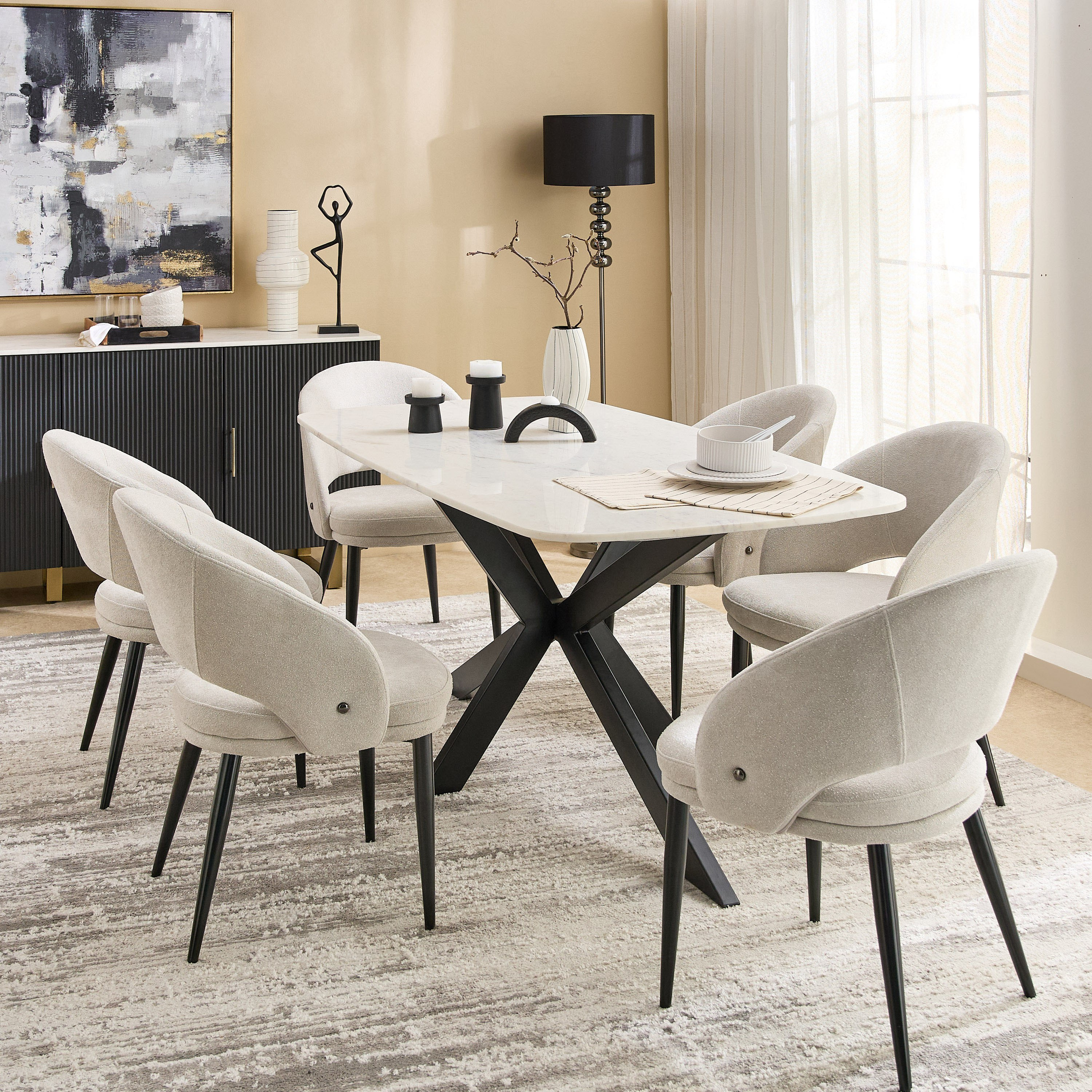 Cavon Portola Genuine Marble Top 6-Seater Dining Table-hbxdiningroom-diningtablesandsets-diningtables-sixseater-image-7