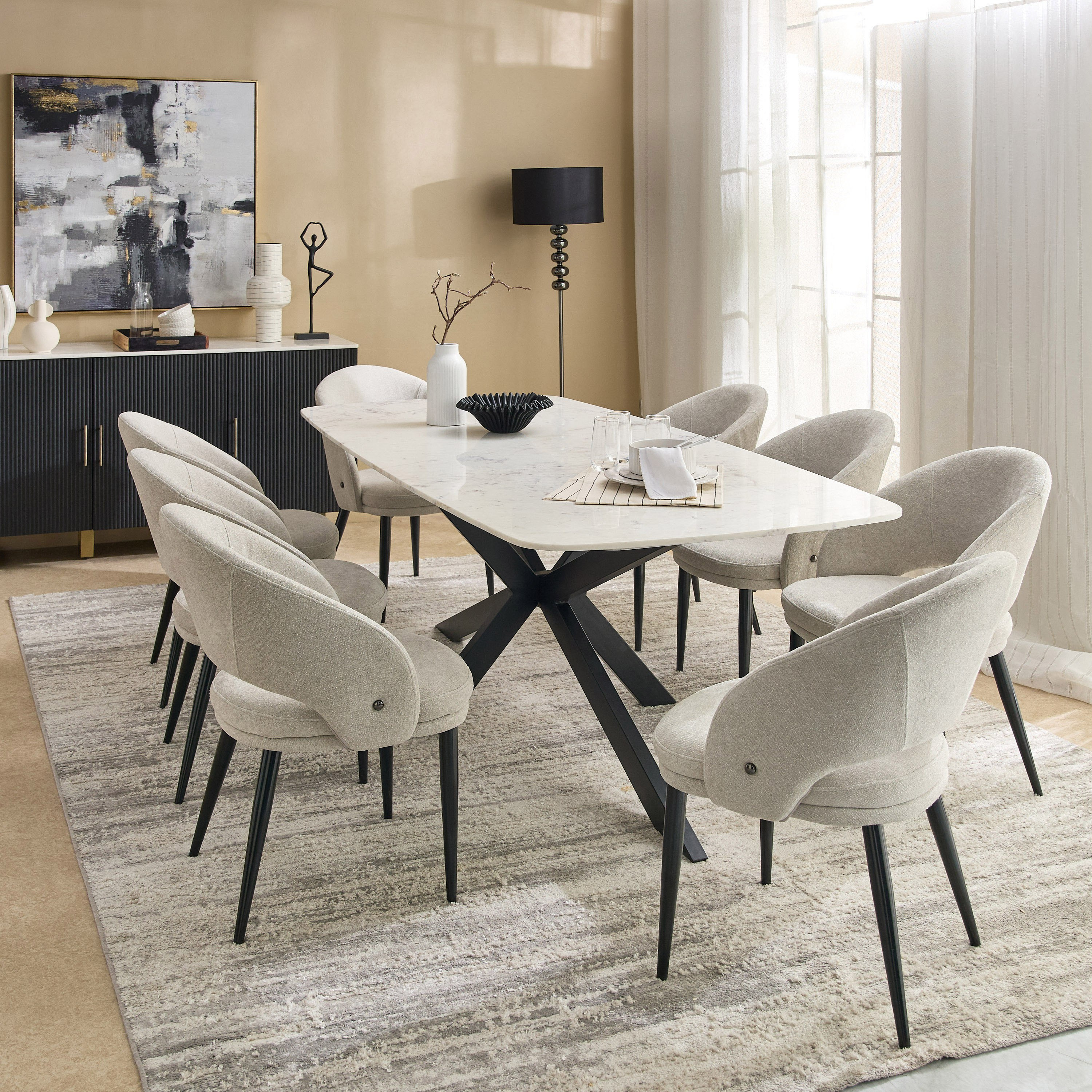 Cavon Portola Genuine Marble Top 8-Seater Dining Table-hbxfurniture-diningroom-diningtables-eightseater-image-7