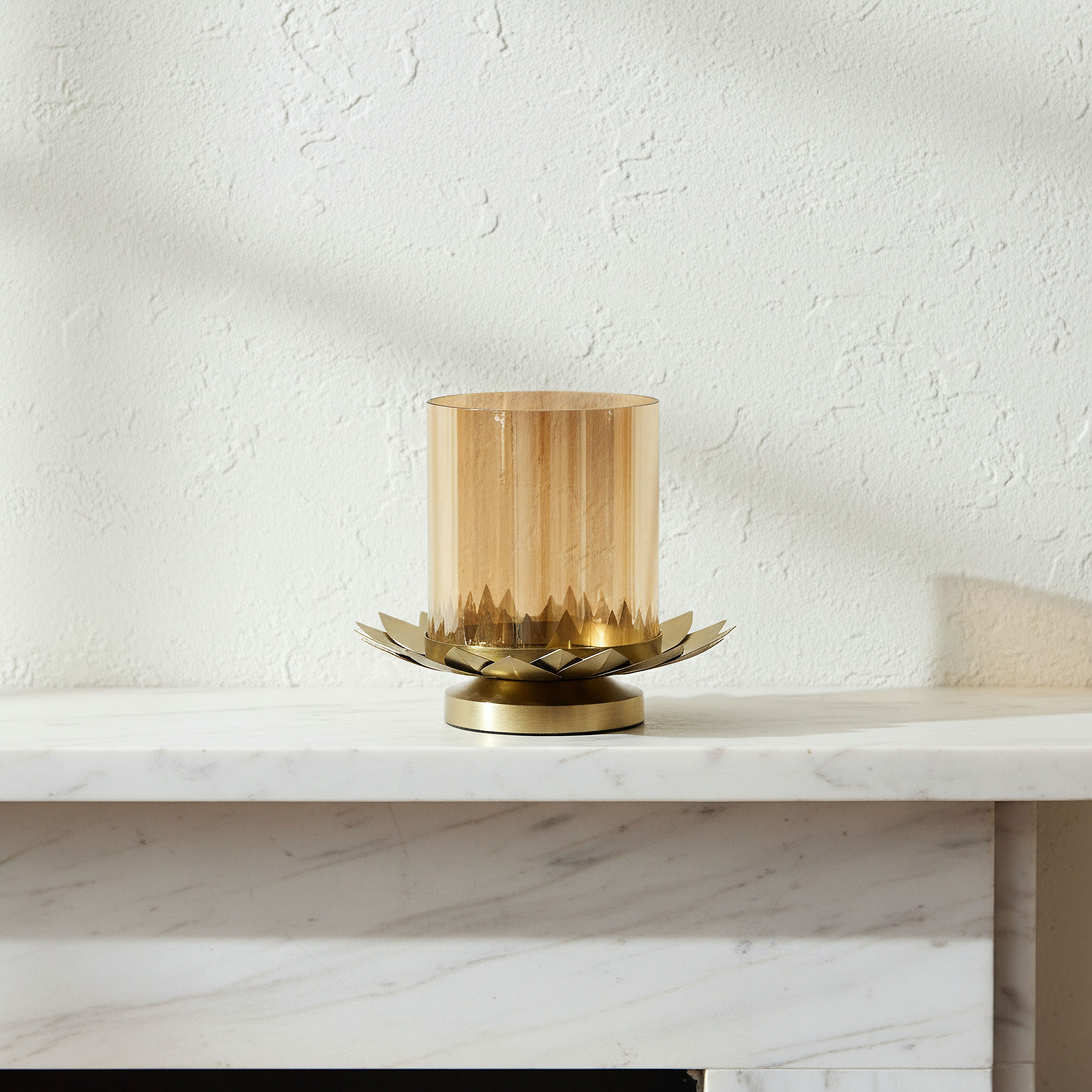 Kumudh Zen Decorative Pillar Candleholder - 14x14x14 cm-hbxlivingroom-decorandaccessories-candleholders-image-1
