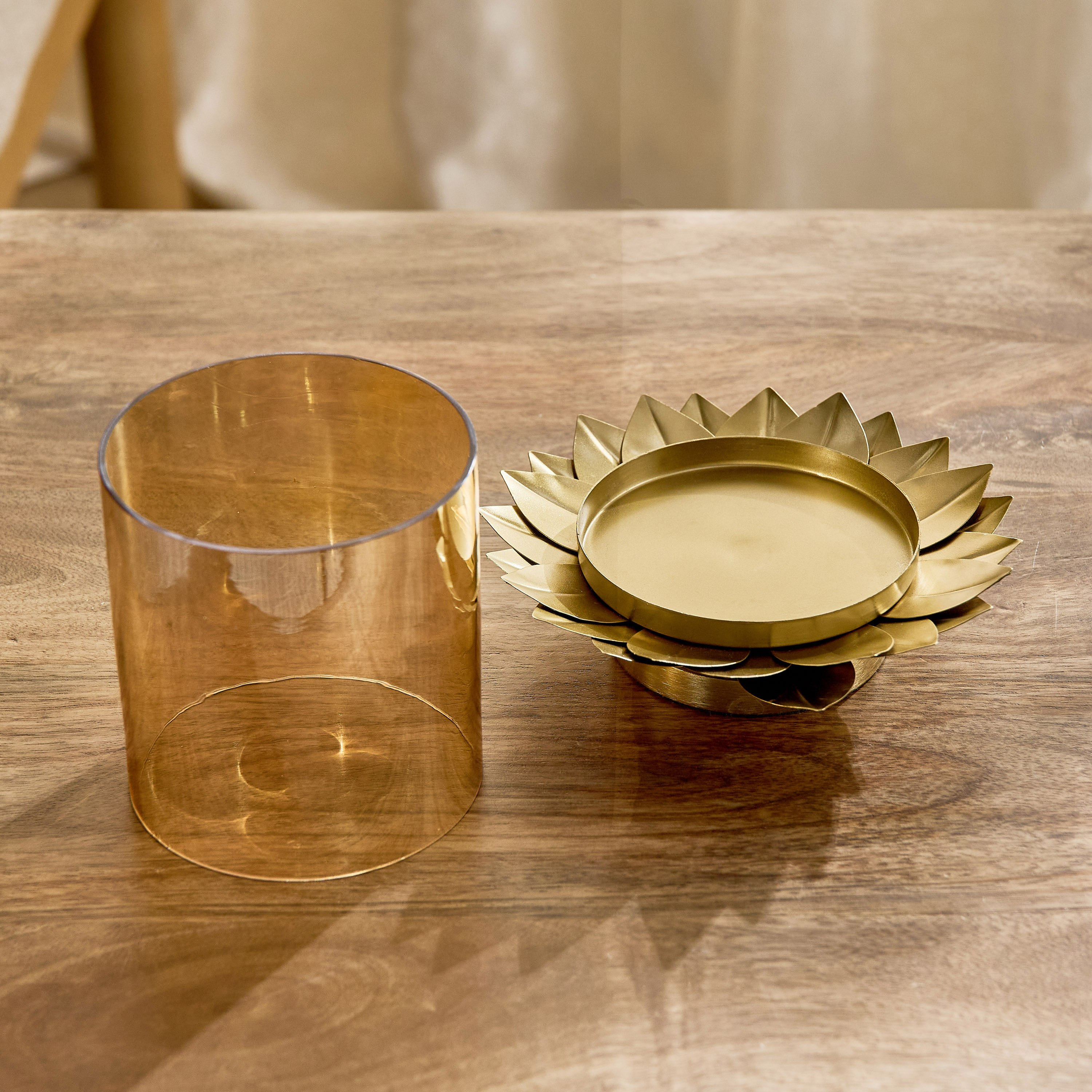 Kumudh Zen Decorative Pillar Candleholder - 14x14x14 cm-hbxlivingroom-decorandaccessories-candleholders-image-6