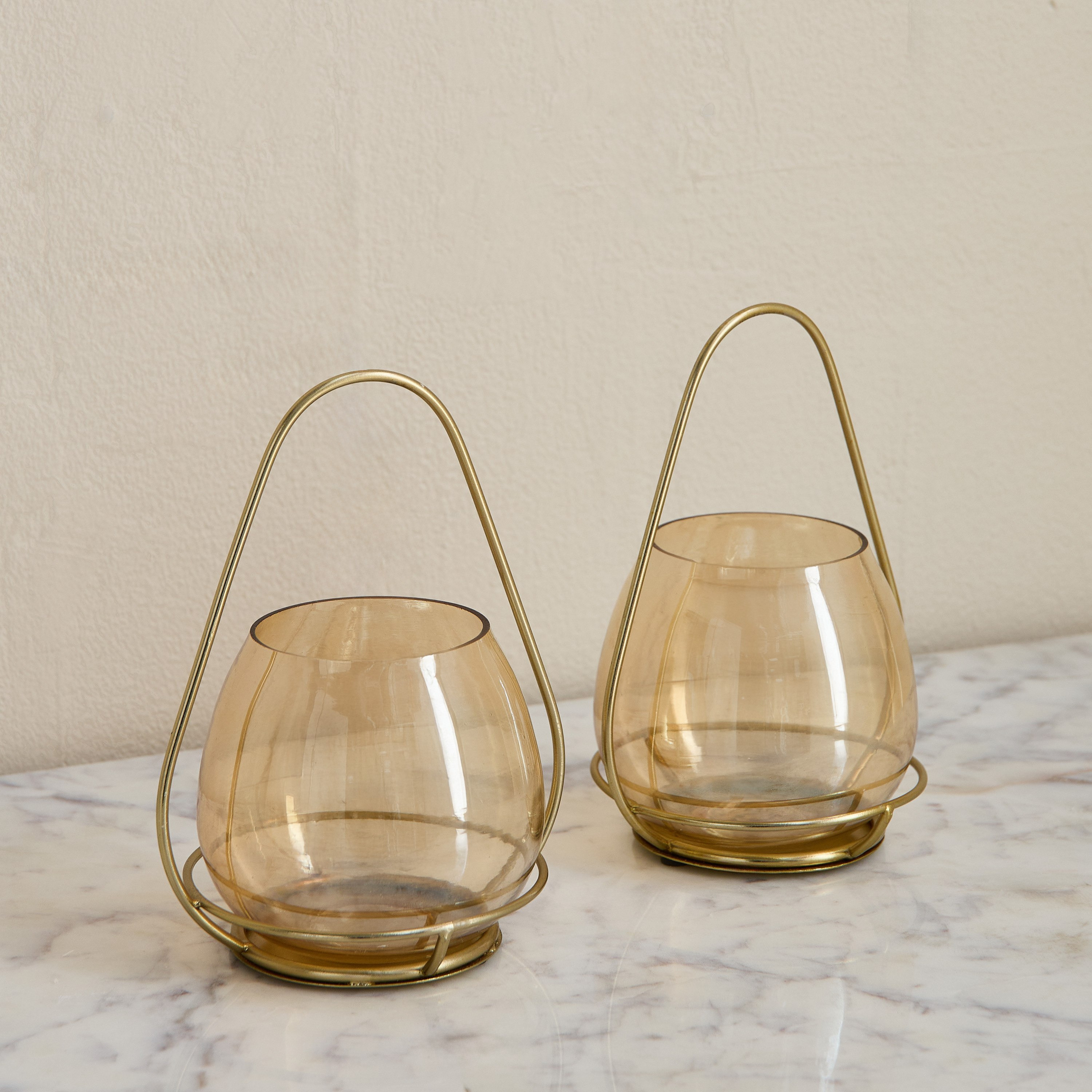 Kumudh Zen 2-Piece Decorative Tealight Holder Set - 8.5x9.75x16 cm-hbxlivingroom-decorandaccessories-candleholders-image-2