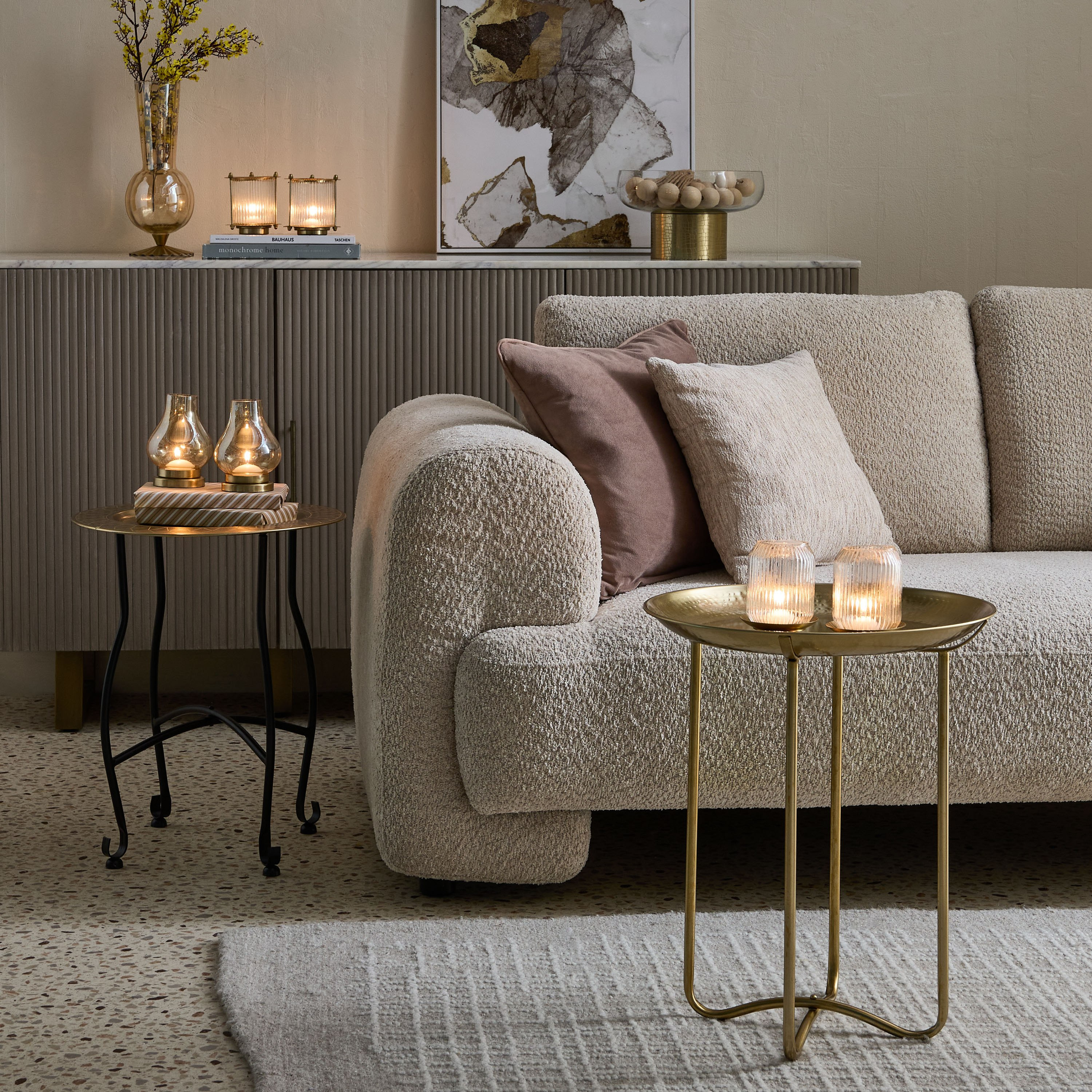 Kumudh Zen 2-Piece Decorative Tealight Candleholder Set with Base - 9x9x11 cm-hbxlivingroom-decorandaccessories-candleholders-image-6