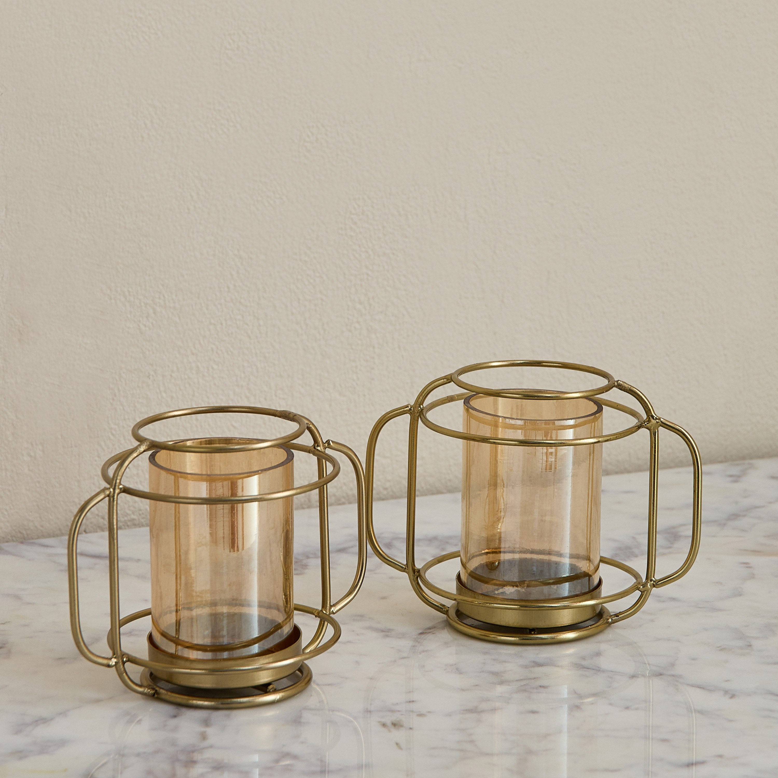 Kumudh Zen 2-Piece Decorative Tealight Holder Set - 13x8.5x10 cm-hbxlivingroom-decorandaccessories-candleholders-image-2