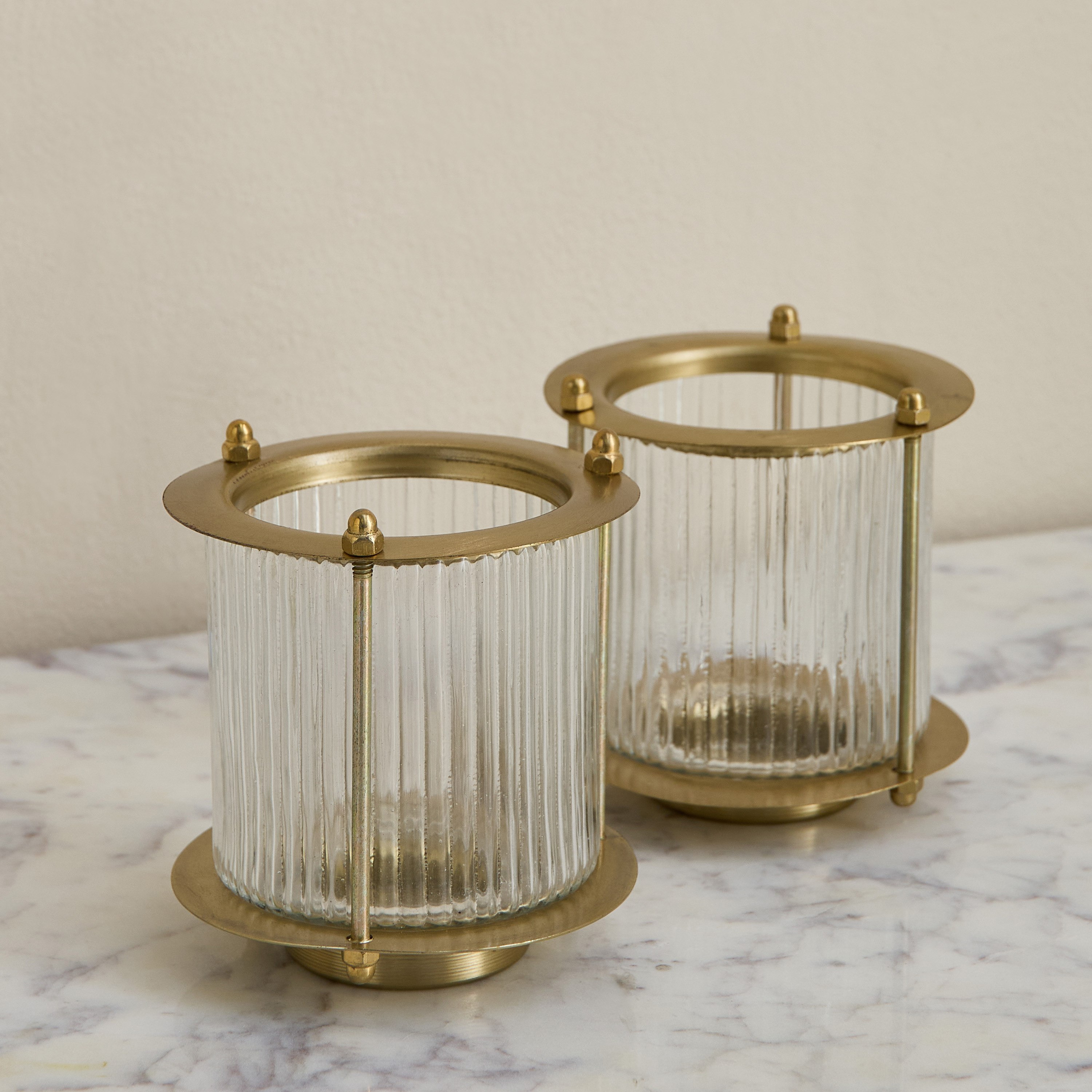 Kumudh Zen 2-Piece Decorative Tealight Candleholder Set with Base - 10.5x10.5x11 cm-hbxlivingroom-decorandaccessories-candleholders-image-2