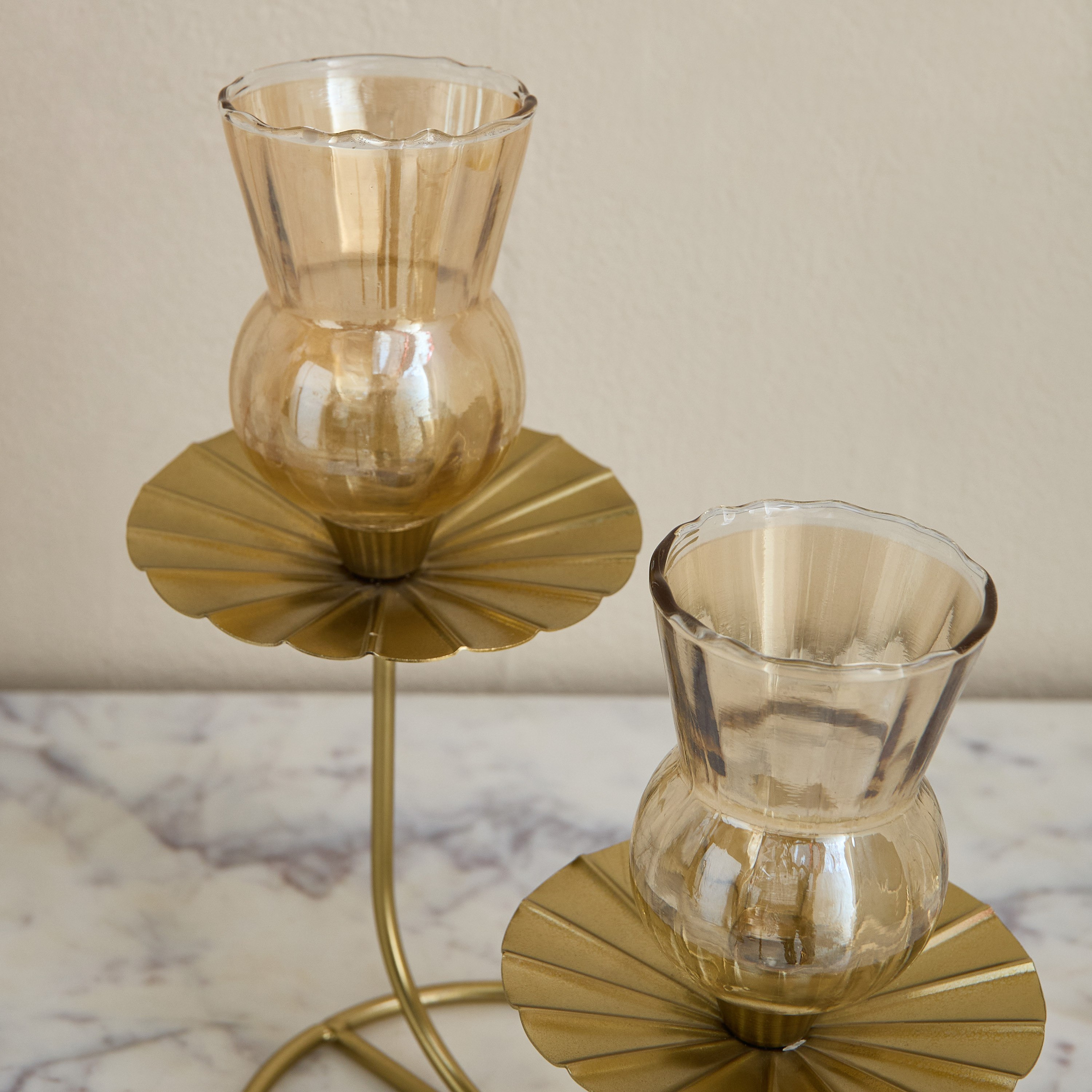 Kumudh Zen Decorative Multi Tealight Candleholder with Base - 21x12.5x23 cm-hbxlivingroom-decorandaccessories-candleholders-image-3
