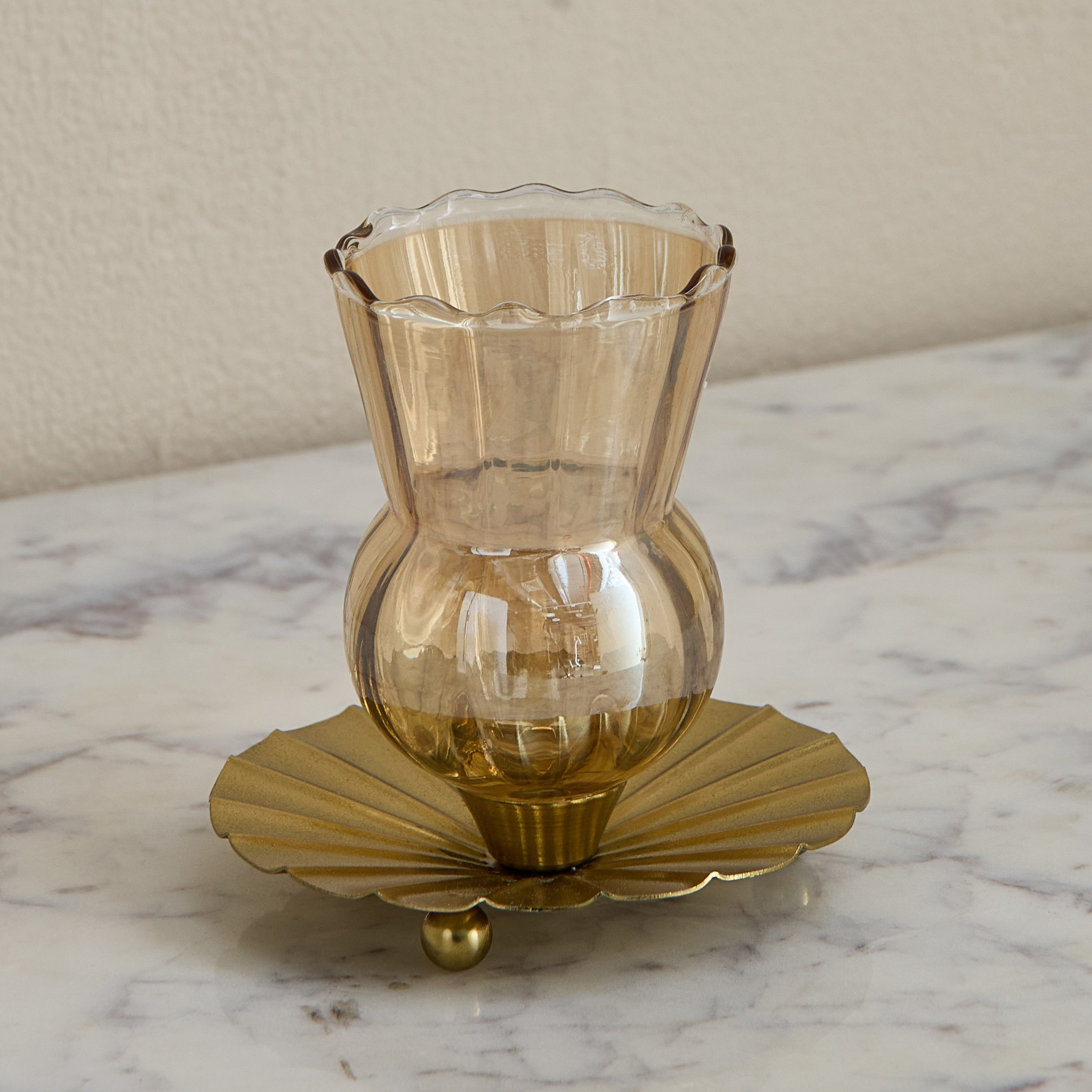 Kumudh Zen Decorative Hurricane with Base - 10x10x13 cm-hbxlivingroom-decorandaccessories-candleholders-image-2