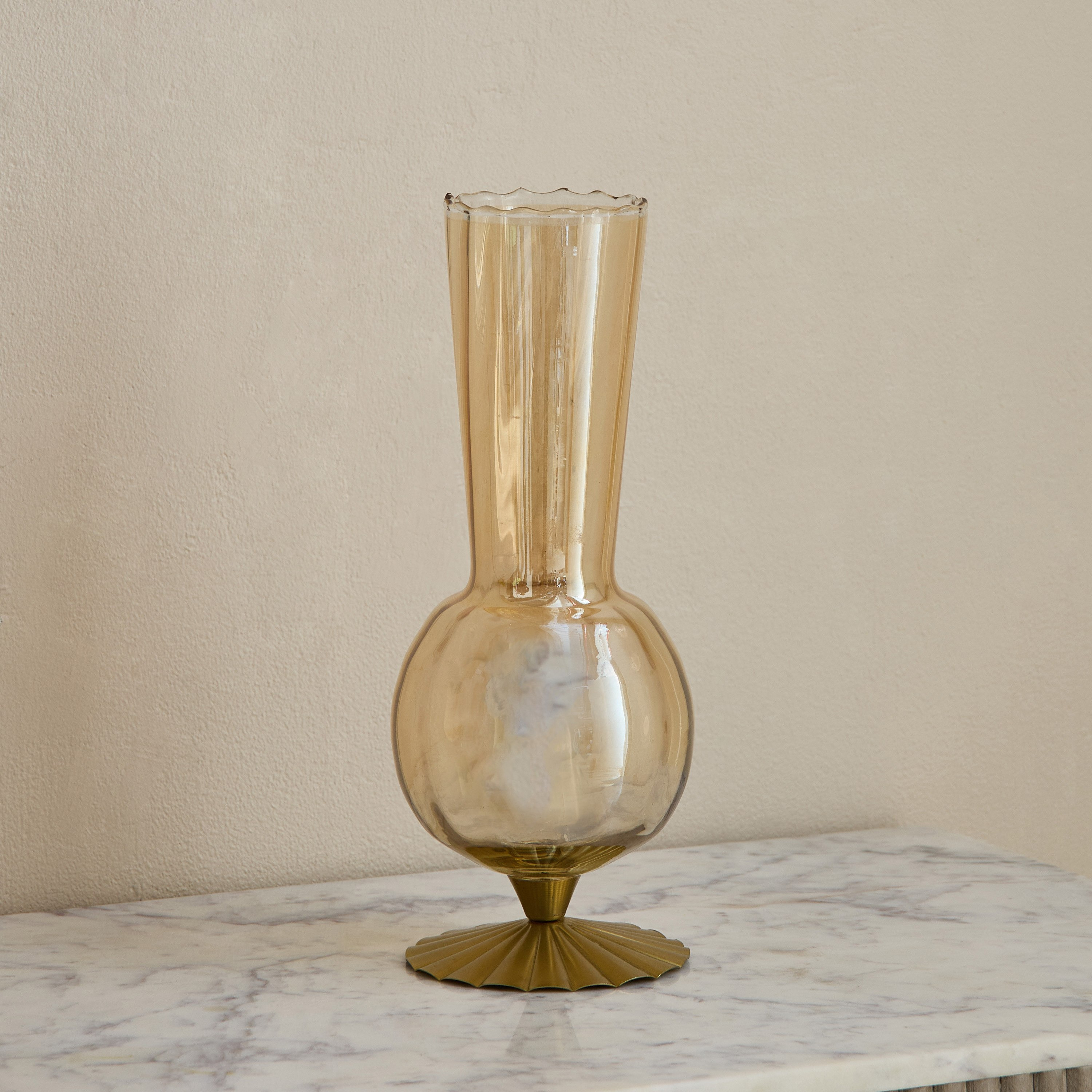 Kumudh Zen Decorative Vase with Base - 12x12x33 cm-hbxbedroom-decorandaccessories-vases-image-2