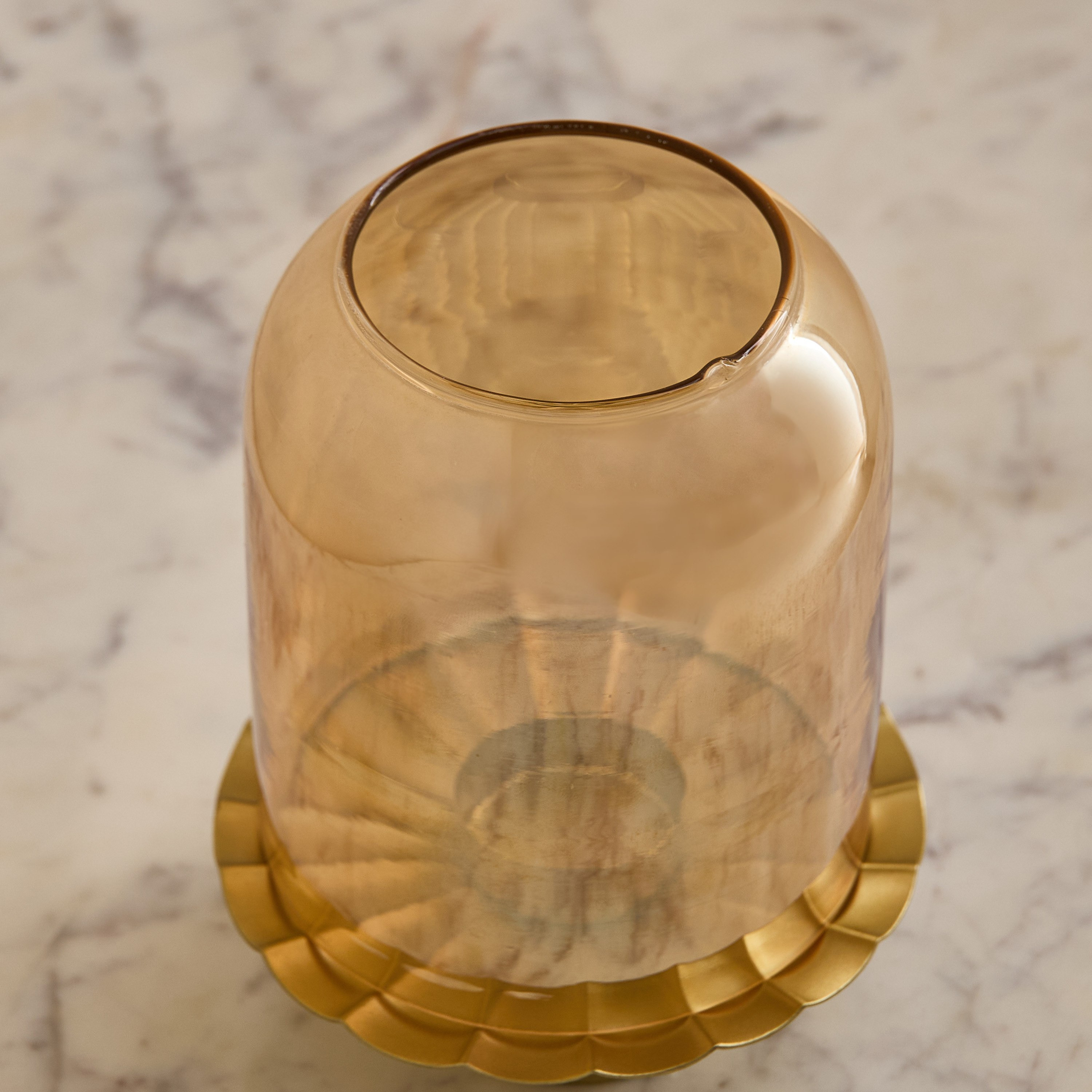 Kumudh Zen Decorative Glass Dome Tealight Candleholder with Base - 12.5x12.5x16 cm-hbxlivingroom-decorandaccessories-candleholders-image-4