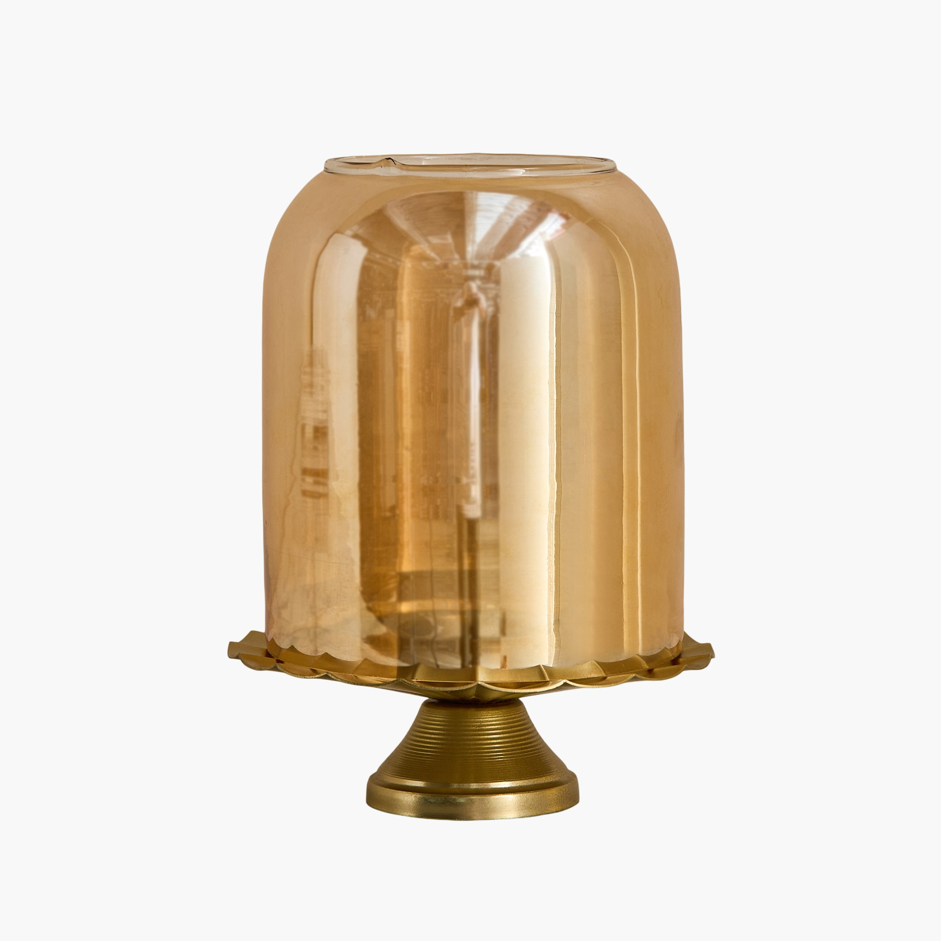Kumudh Zen Decorative Glass Dome Tealight Candleholder with Base - 12.5x12.5x16 cm-hbxlivingroom-decorandaccessories-candleholders-image-6