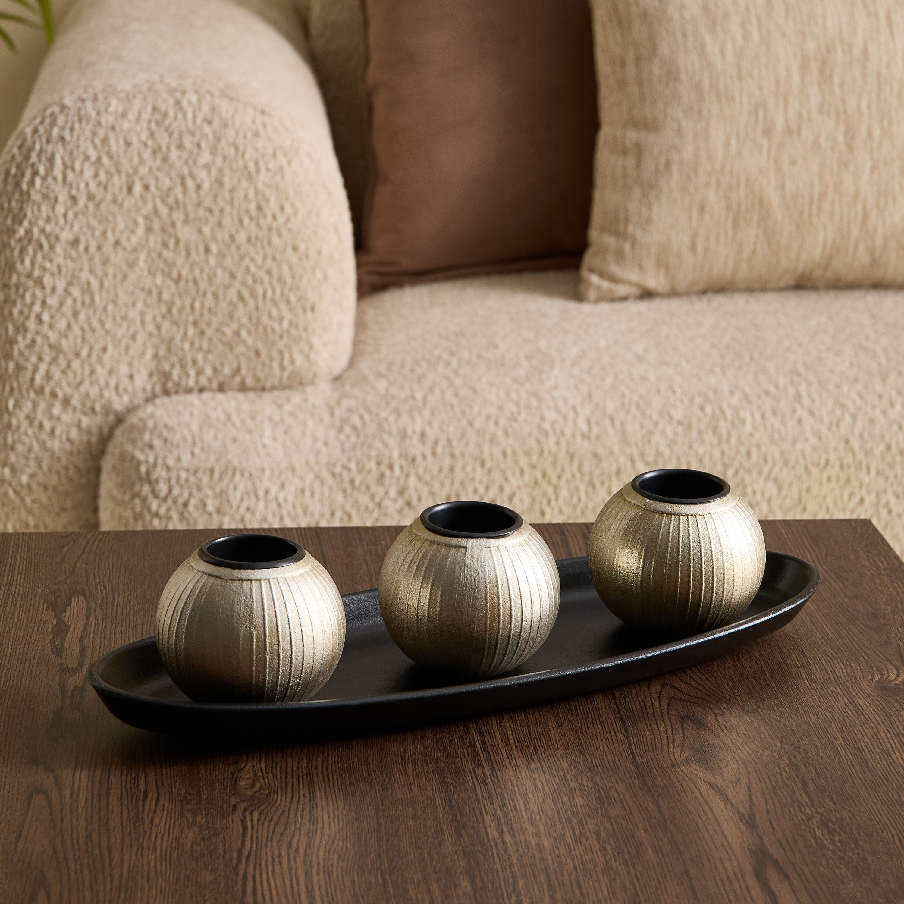حامل شموع خشب ام دي اف مع صينية ديكور من ديفينيتي غلاسير-hbxlivingroom-decorandaccessories-candleholders-image-2