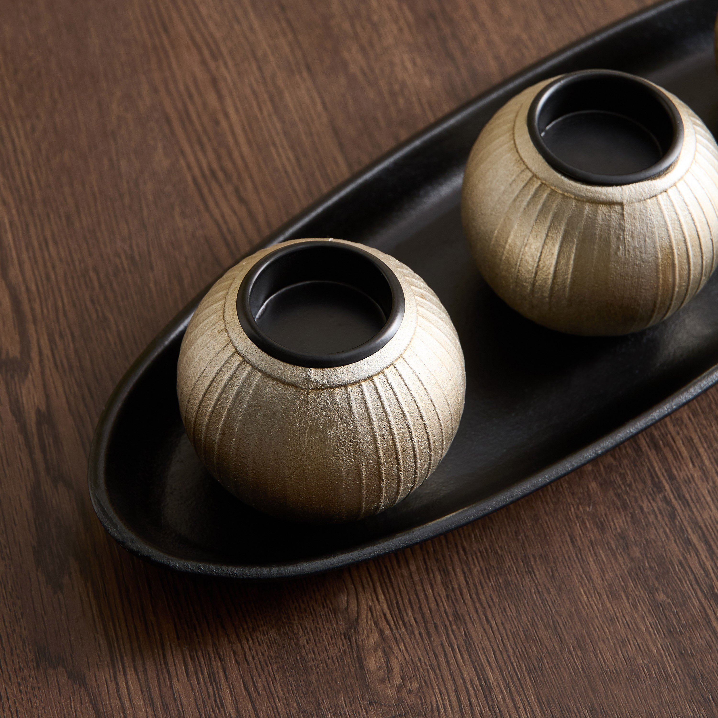 حامل شموع خشب ام دي اف مع صينية ديكور من ديفينيتي غلاسير-hbxlivingroom-decorandaccessories-candleholders-image-3
