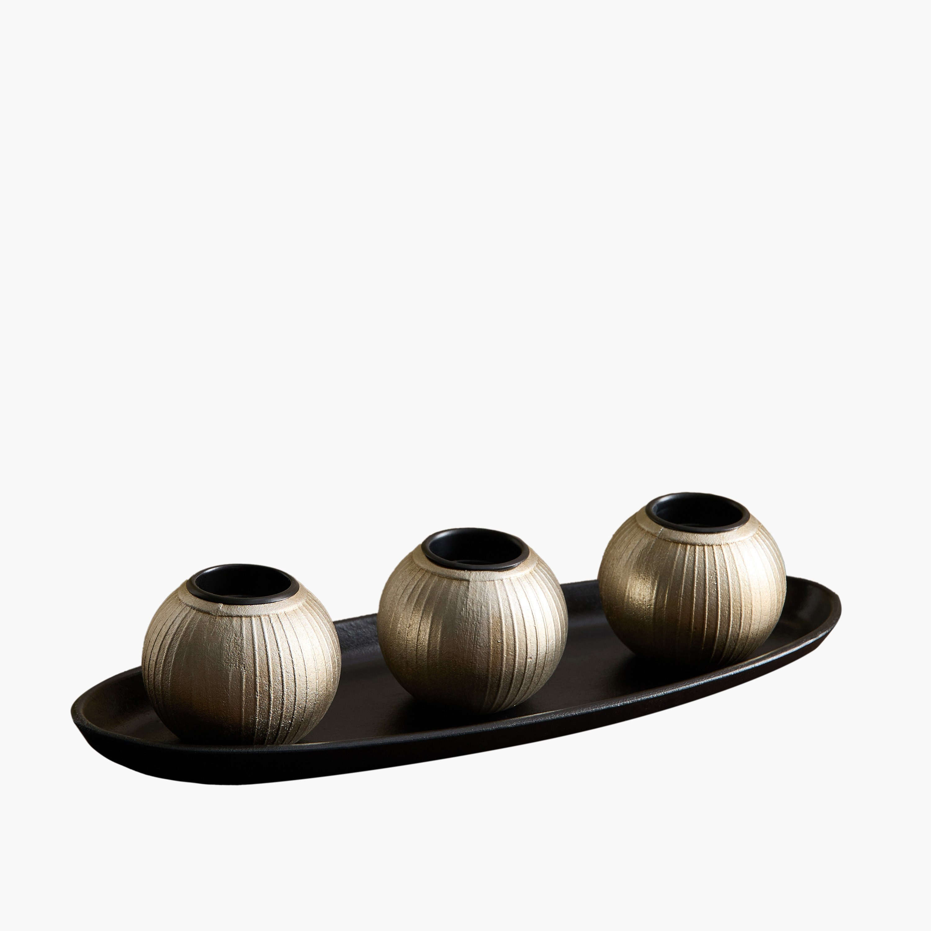 حامل شموع خشب ام دي اف مع صينية ديكور من ديفينيتي غلاسير-hbxlivingroom-decorandaccessories-candleholders-image-6