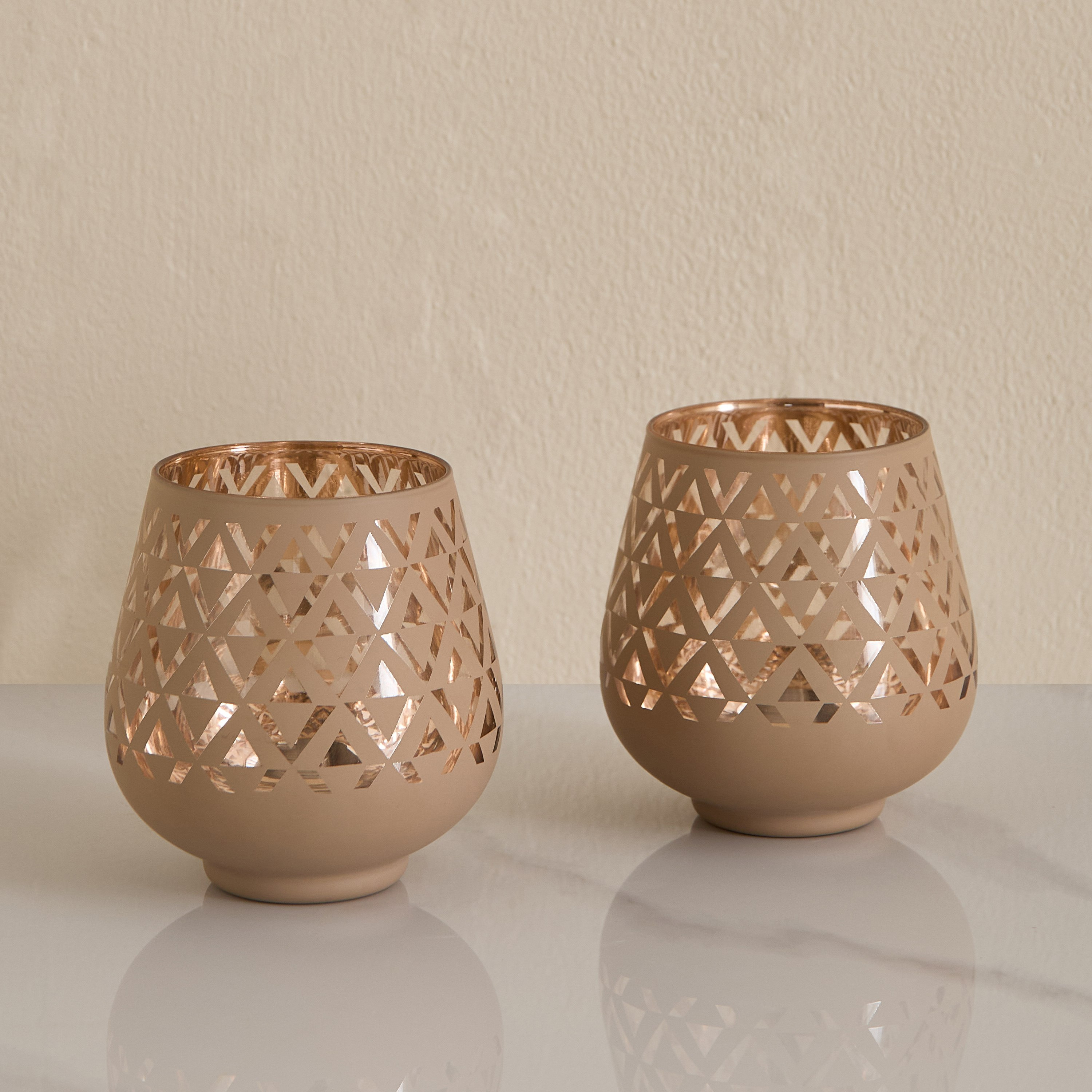 طقم حامل شموع زجاجي قطعتين من ديفينيتي جلاسيير - 9×9×9.5 سم-hbxlivingroom-decorandaccessories-candleholders-image-2