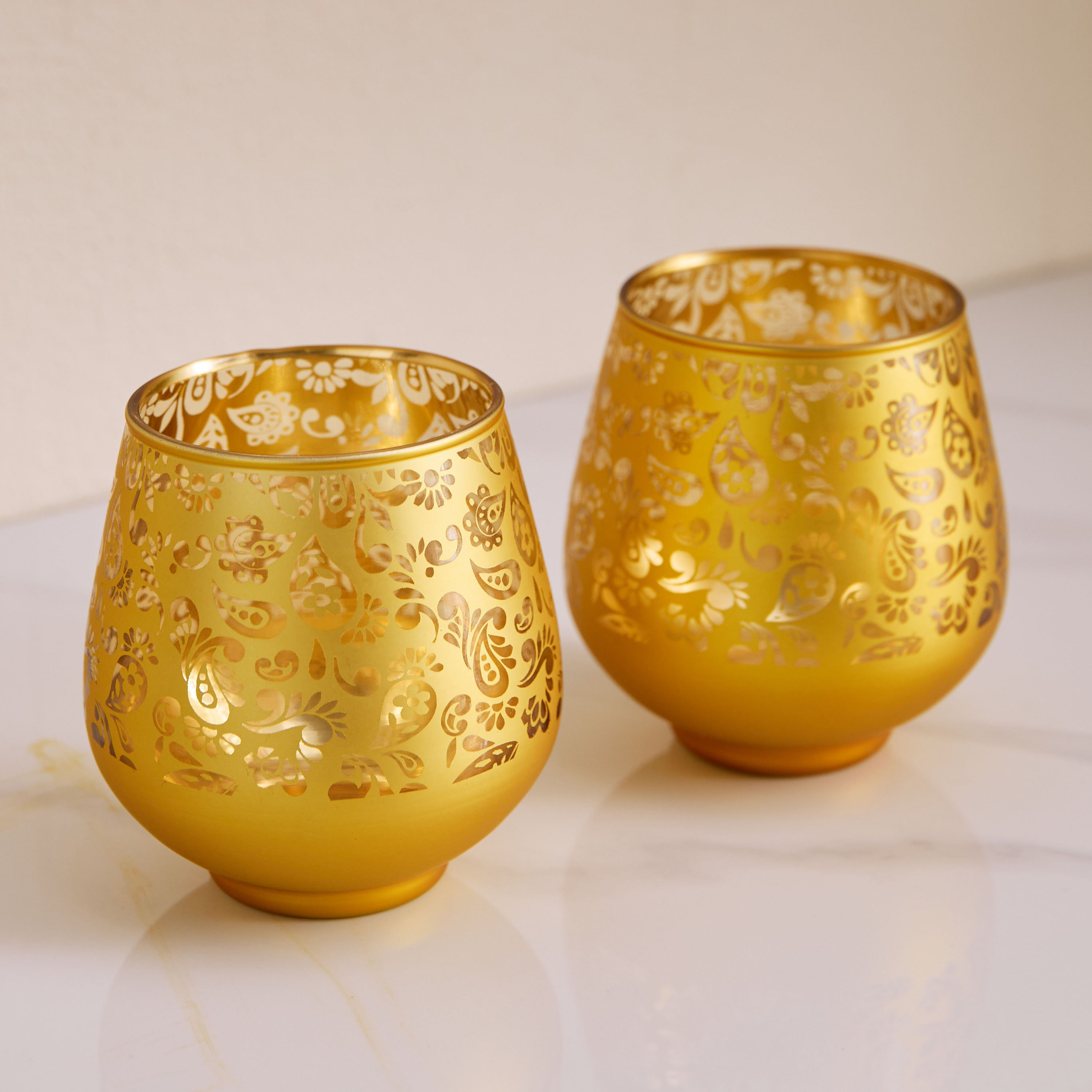 طقم حامل شموع زجاج قطعتين من ديفينيتي جلاسيير - 9×9×9.5 سم-hbxlivingroom-decorandaccessories-candleholders-image-1
