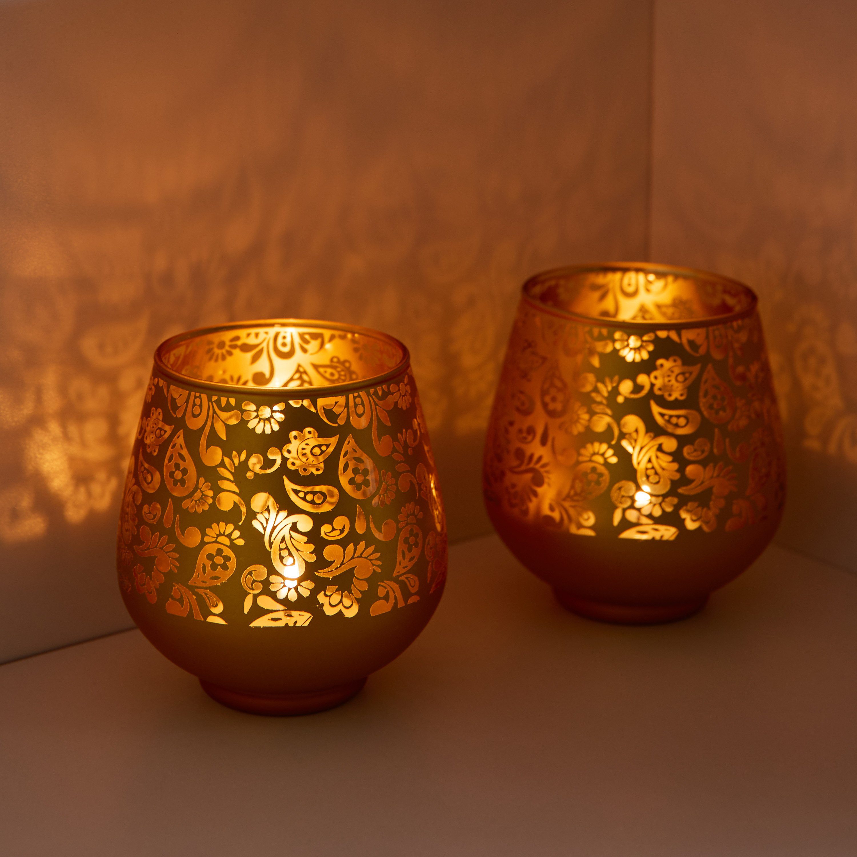 طقم حامل شموع زجاج قطعتين من ديفينيتي جلاسيير - 9×9×9.5 سم-hbxlivingroom-decorandaccessories-candleholders-image-2