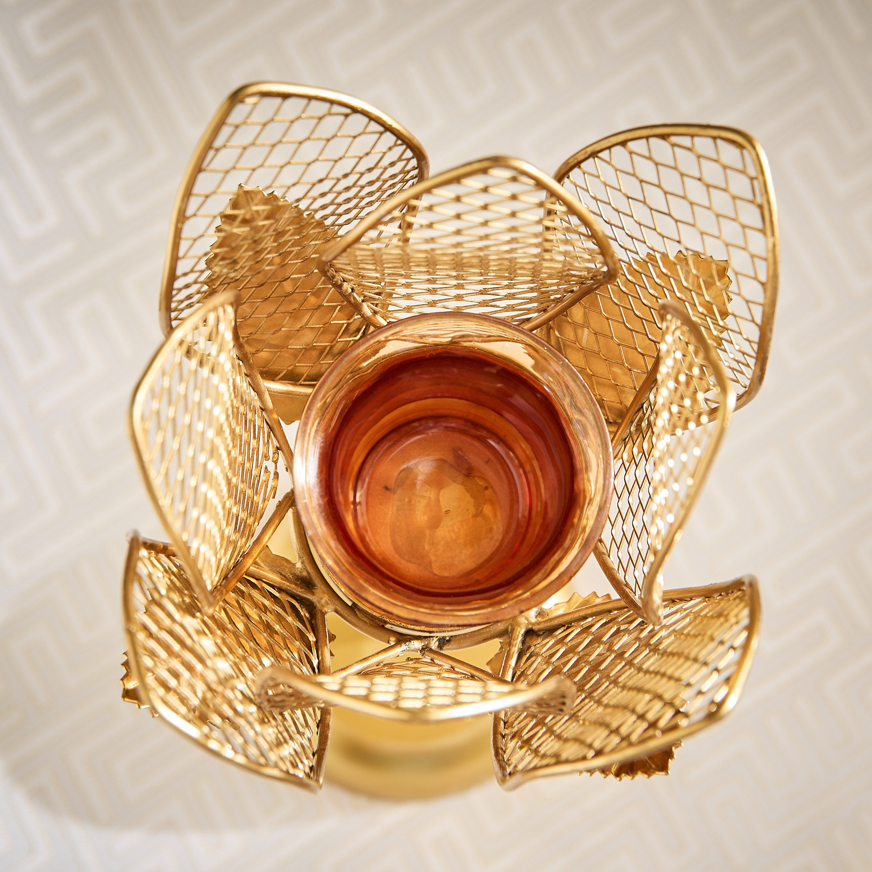 حامل شموع صغيرة شبك ديكور من كومود أورورا - 15x15x28 سم-hbxlivingroom-decorandaccessories-candleholders-image-3