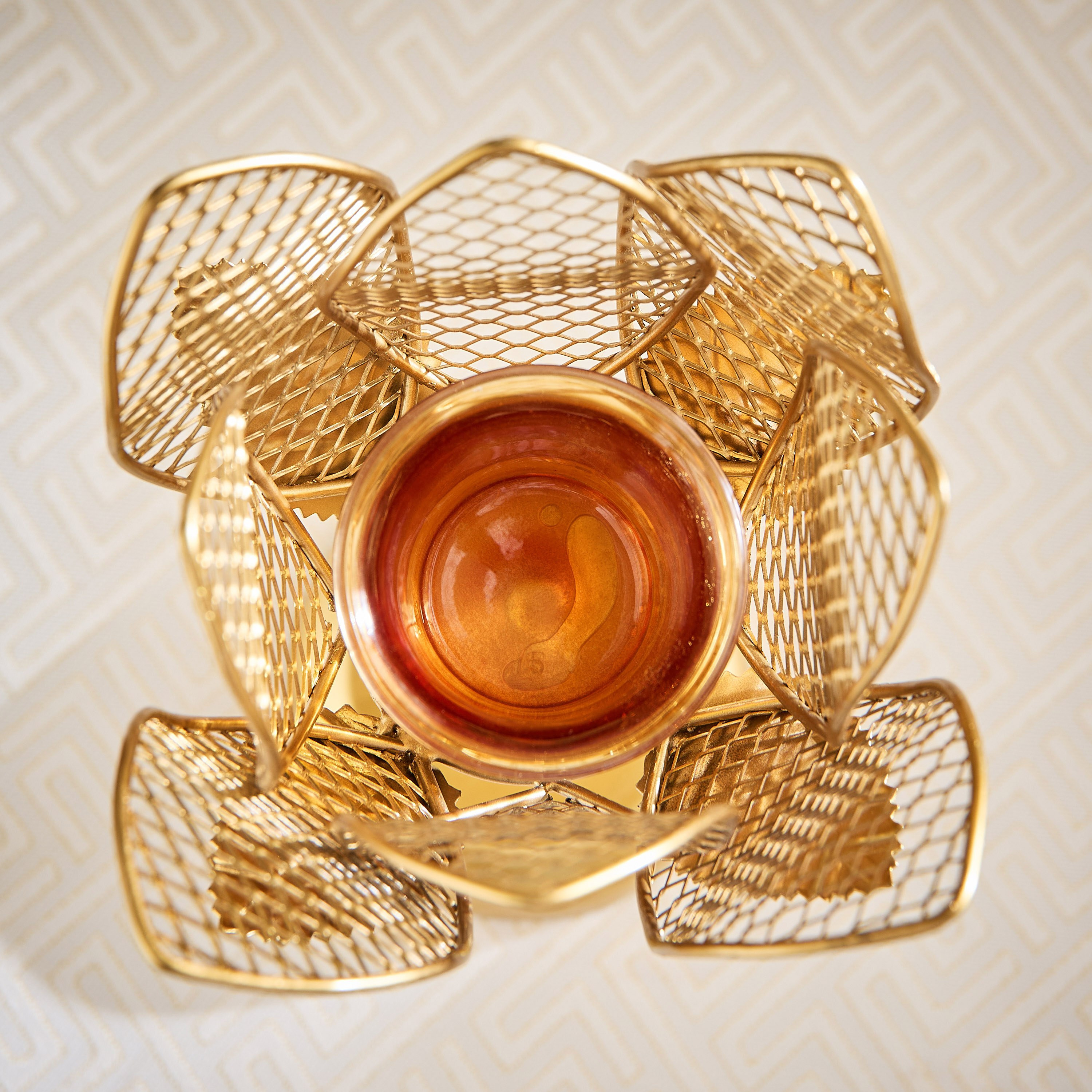 Kumudh Aurora Decorative Mesh Tealight Holder - 15x15x22 cm-hbxlivingroom-decorandaccessories-candleholders-image-3