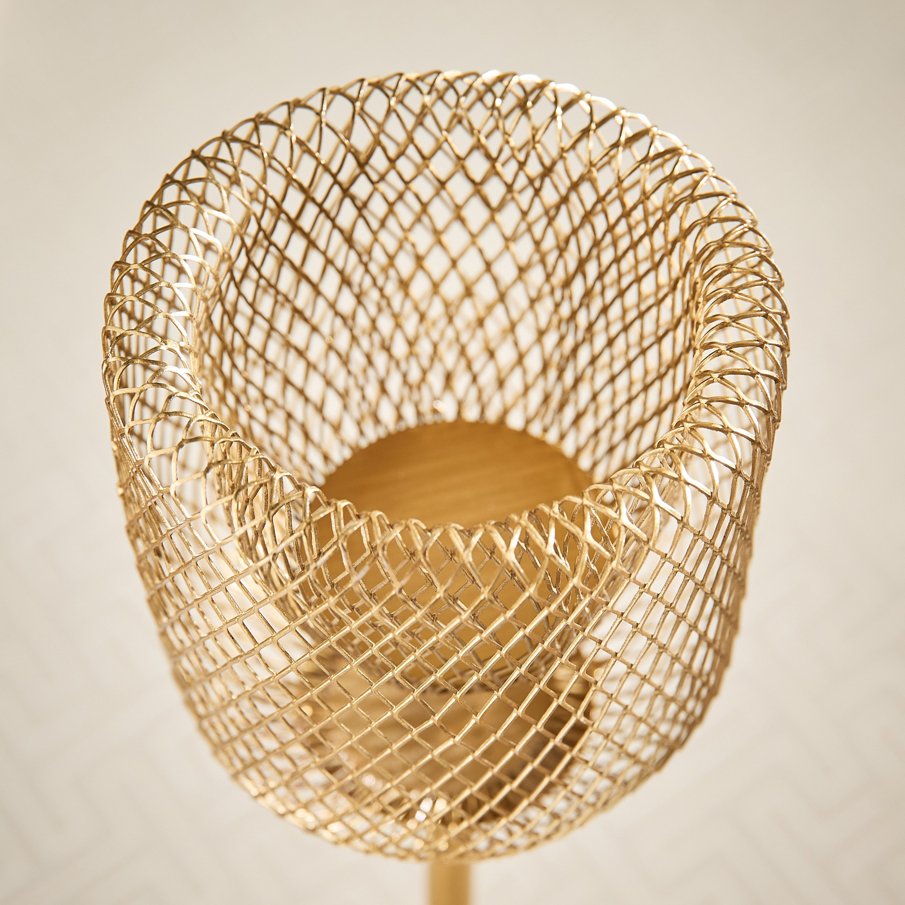 Kumudh Aurora Decorative Mesh Pillar Candleholder - 9.5x9.5x36 cm-hbxlivingroom-decorandaccessories-candleholders-image-3