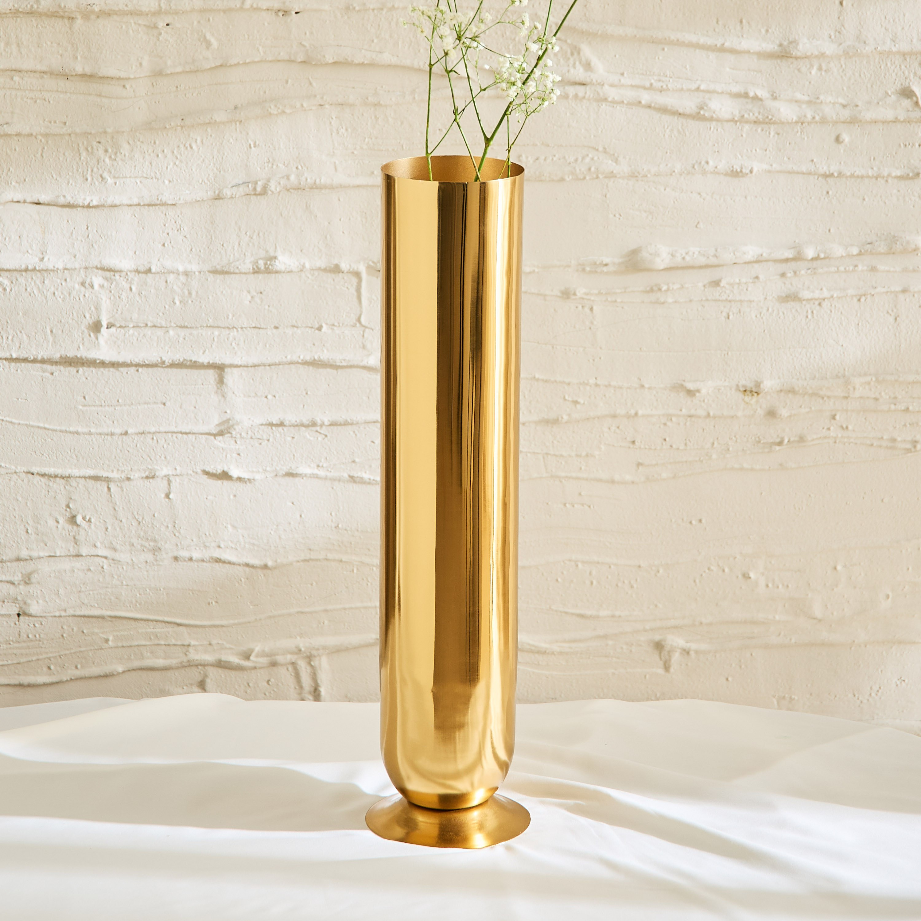 Bliss Samaya Decorative Cylindrical Vase with Base - 12x12x50 cm-hbxbedroom-decorandaccessories-vases-image-1