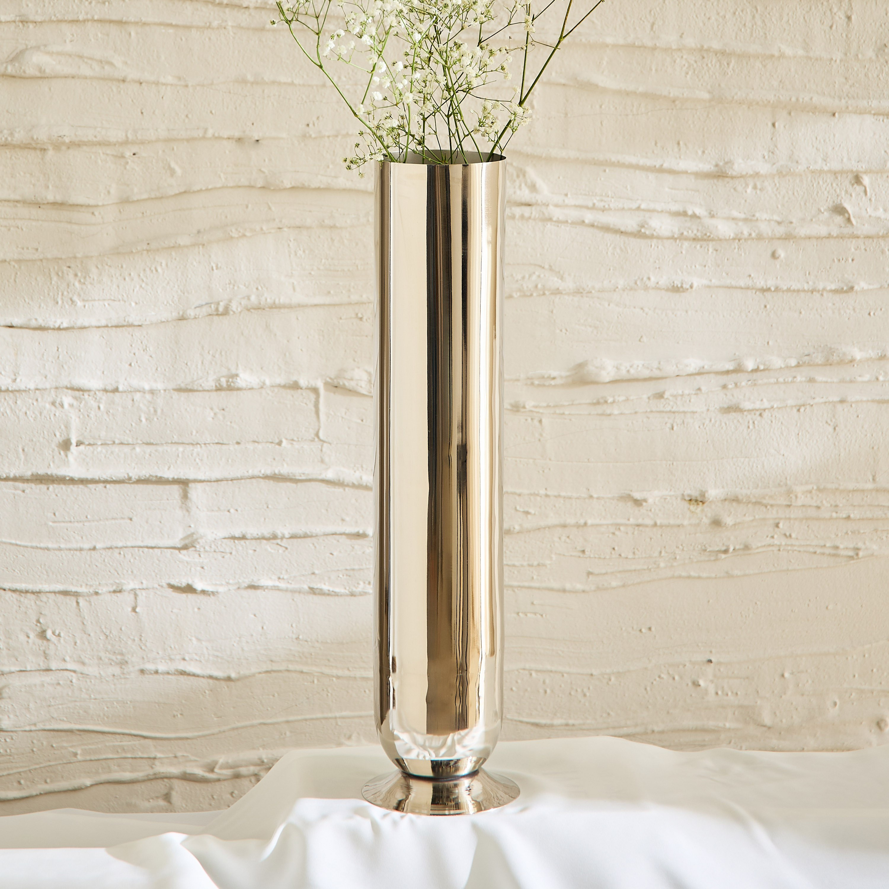 Bliss Samaya Decorative Cylindrical Vase with Base - 12x12x50 cm-hbxbedroom-decorandaccessories-vases-image-1