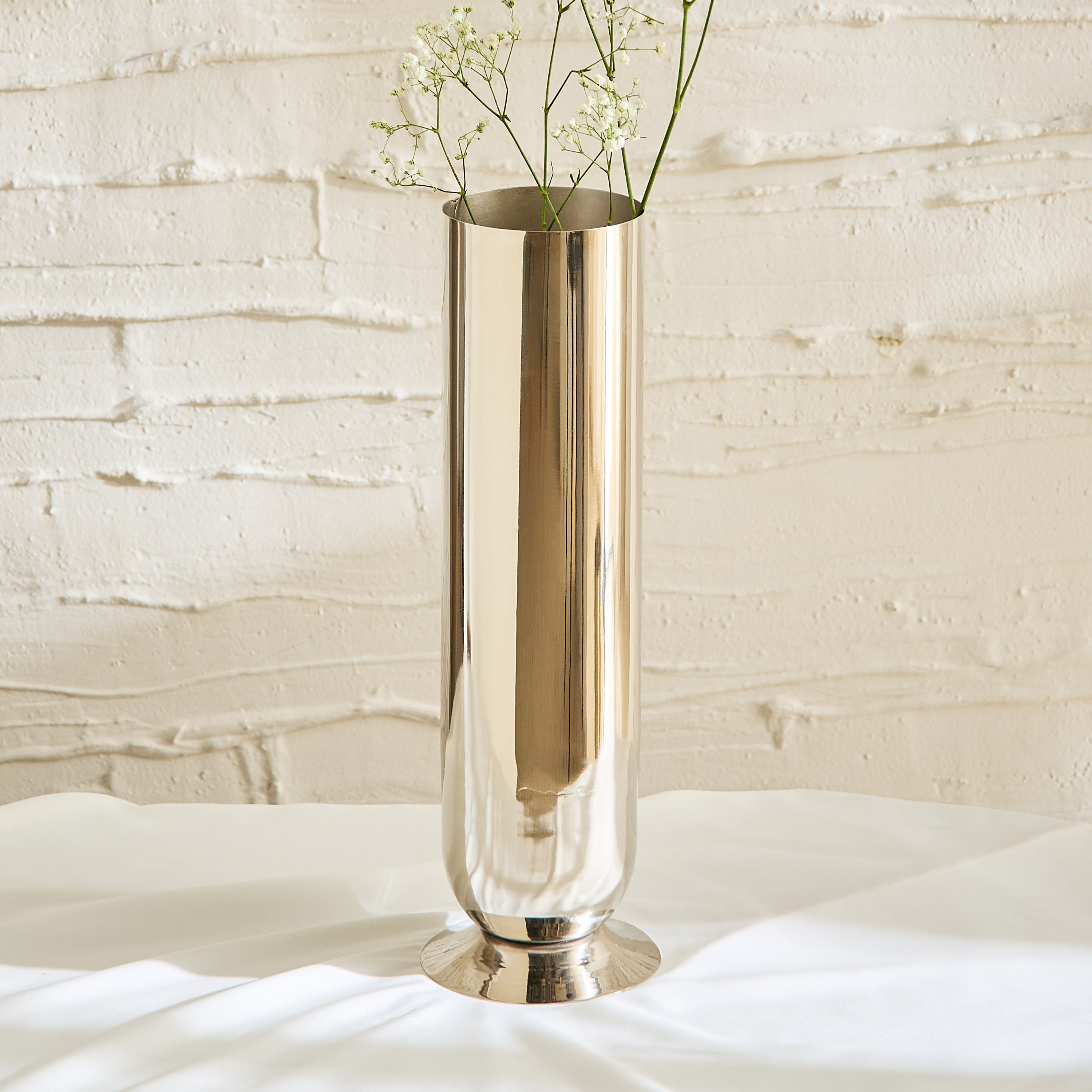 Bliss Samaya Decorative Cylindrical Vase with Base - 12x12x40 cm-hbxbedroom-decorandaccessories-vases-image-1