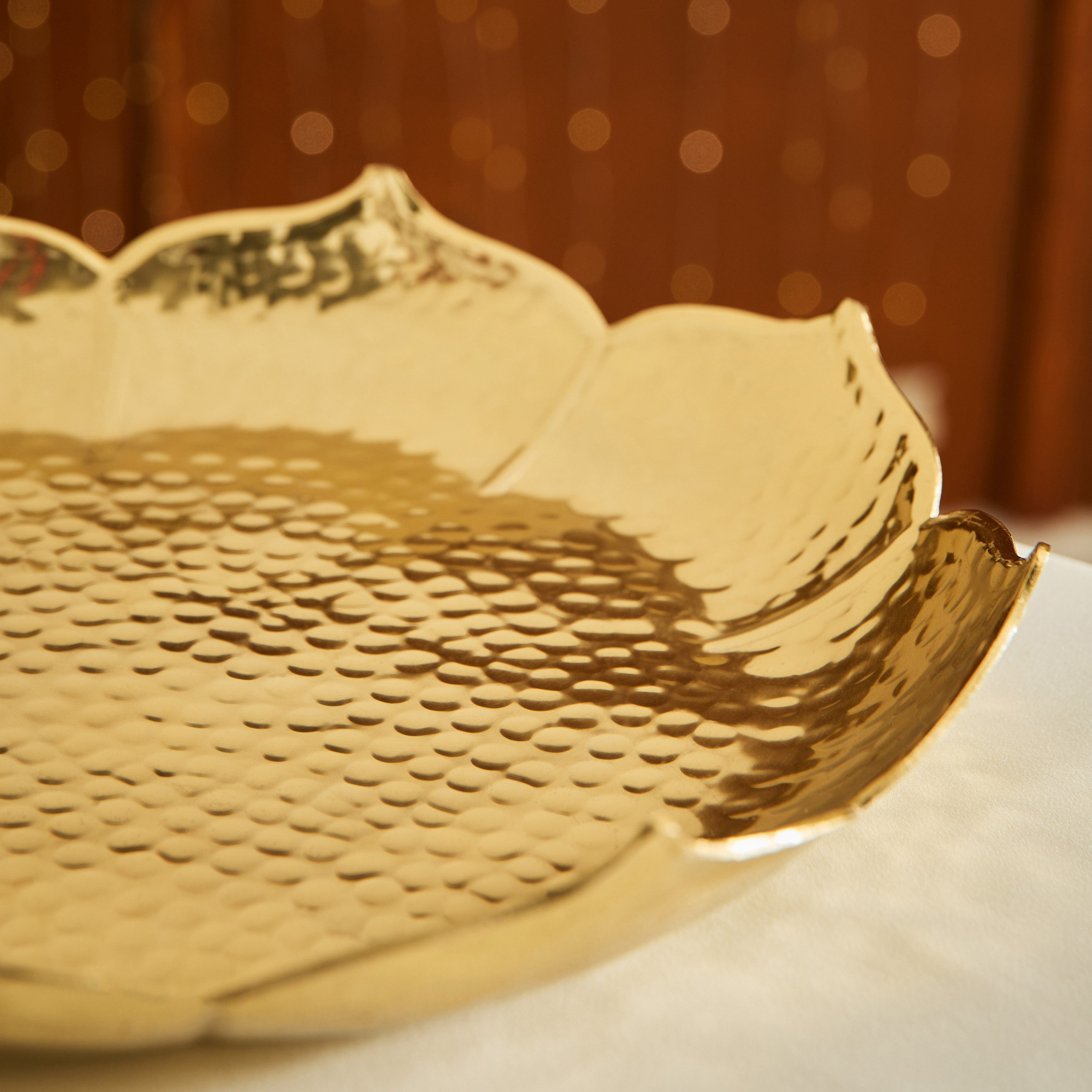 Kumudh Noore Decorative Hammered Candle Tray - 32x32x6 cm-PROMO_HB_AE_B1G1_250925-image-3