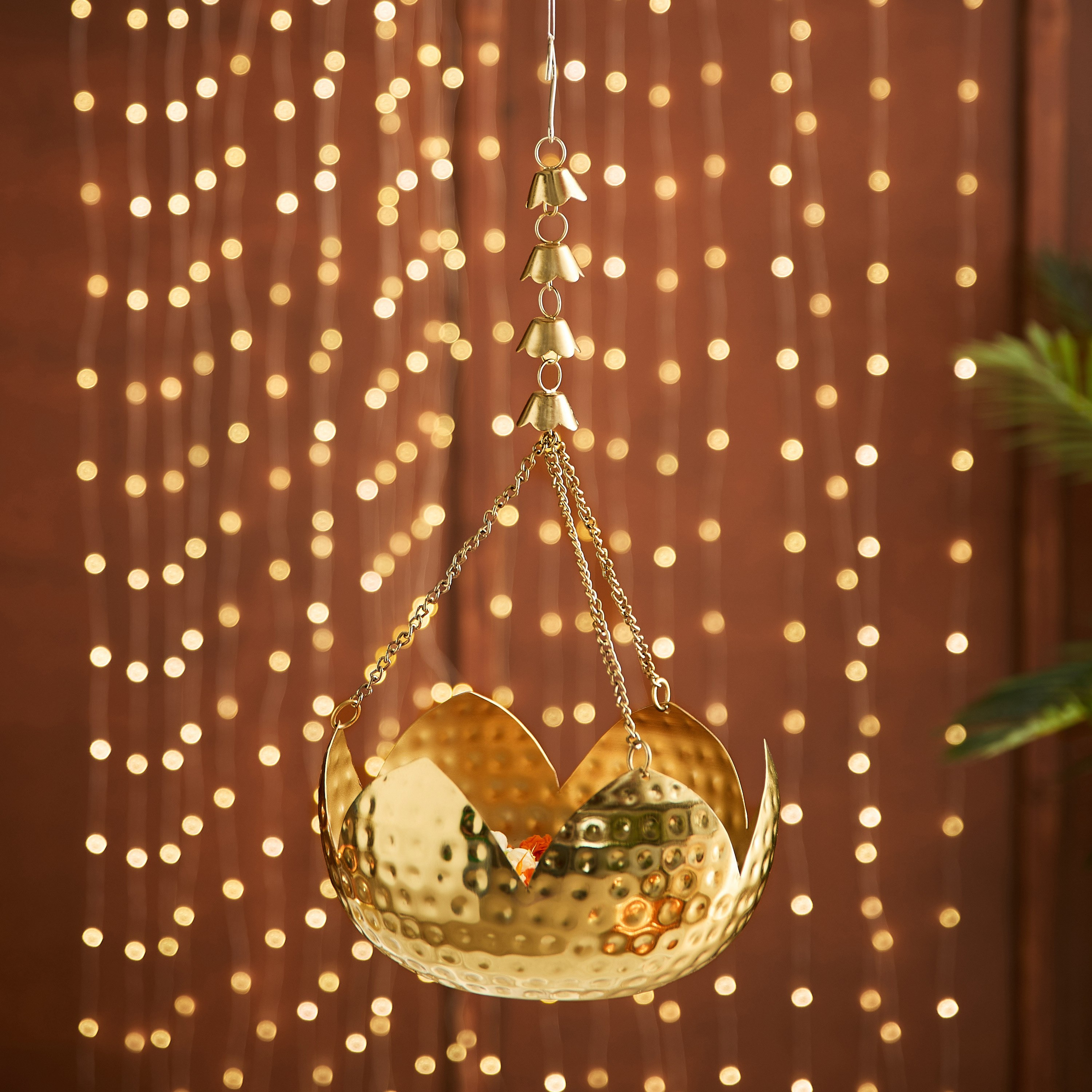 Kumudh Noore Hammered Decorative Hanging Urli - 24x24x59 cm-PROMO_HB_AE_B1G1_250925-image-1