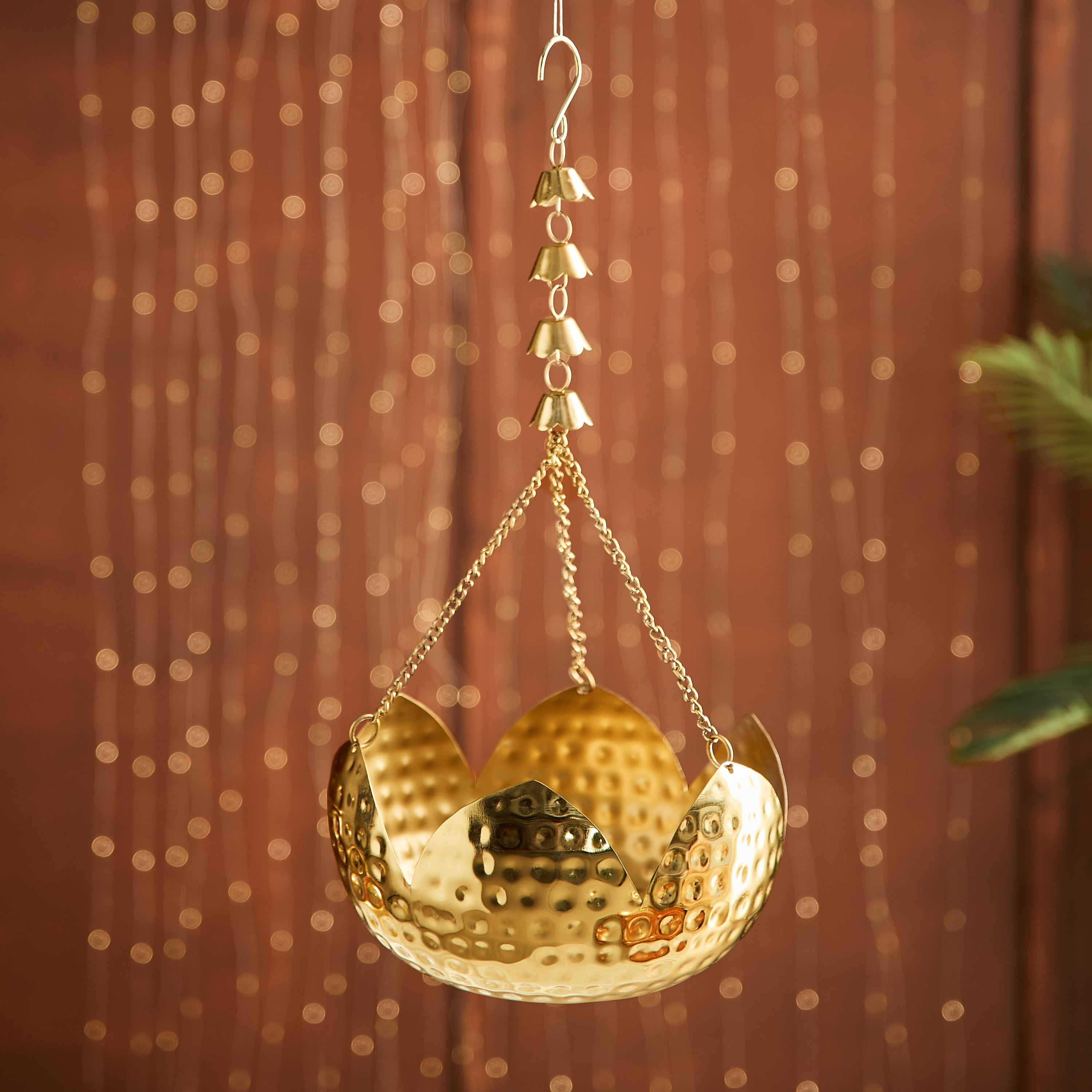 Kumudh Noore Hammered Decorative Hanging Urli - 24x24x59 cm-PROMO_HB_AE_B1G1_250925-image-2