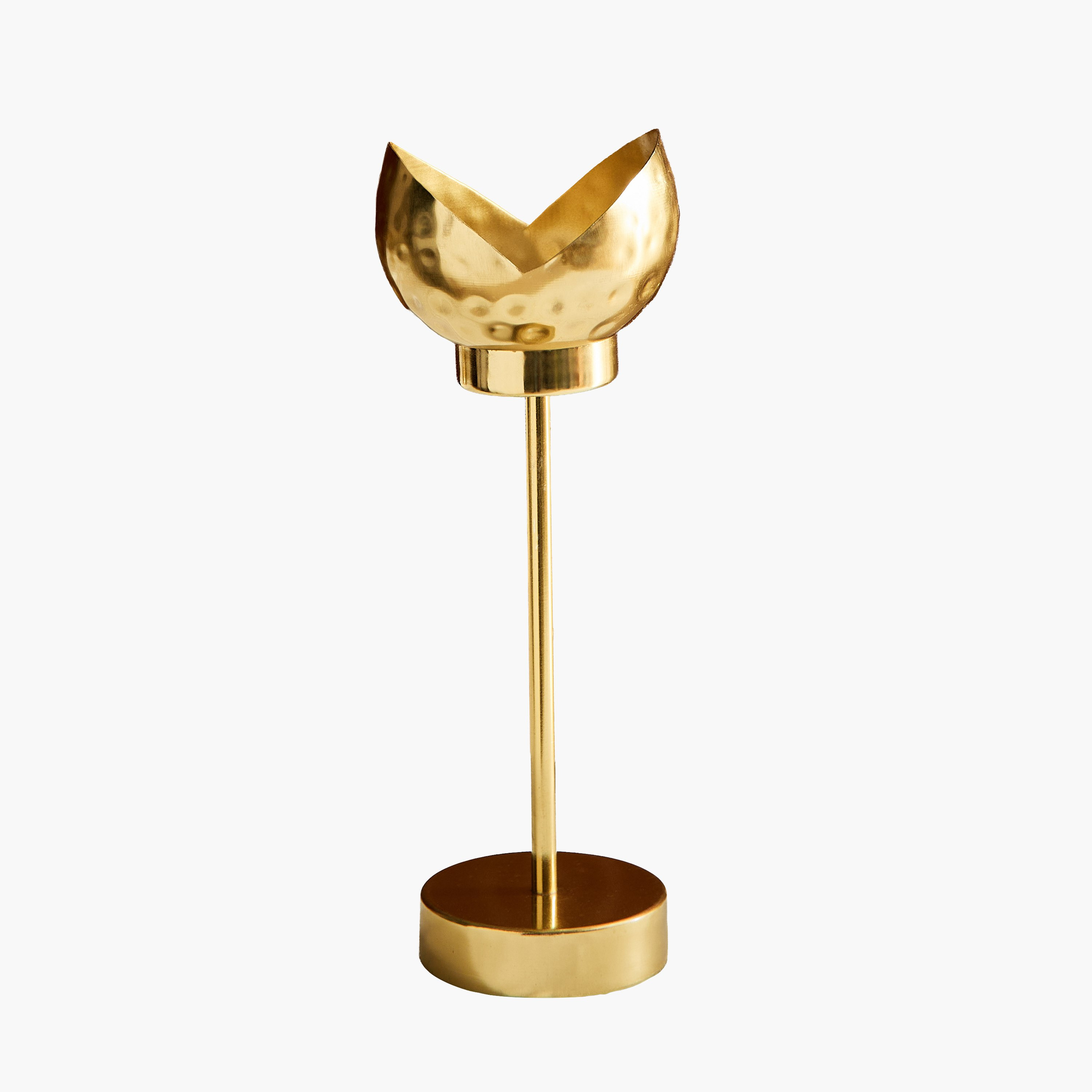 Kumudh Noore Decorative Hammered Candleholder - 10x9.5x27 cm-hbxlivingroom-decorandaccessories-candleholders-image-5