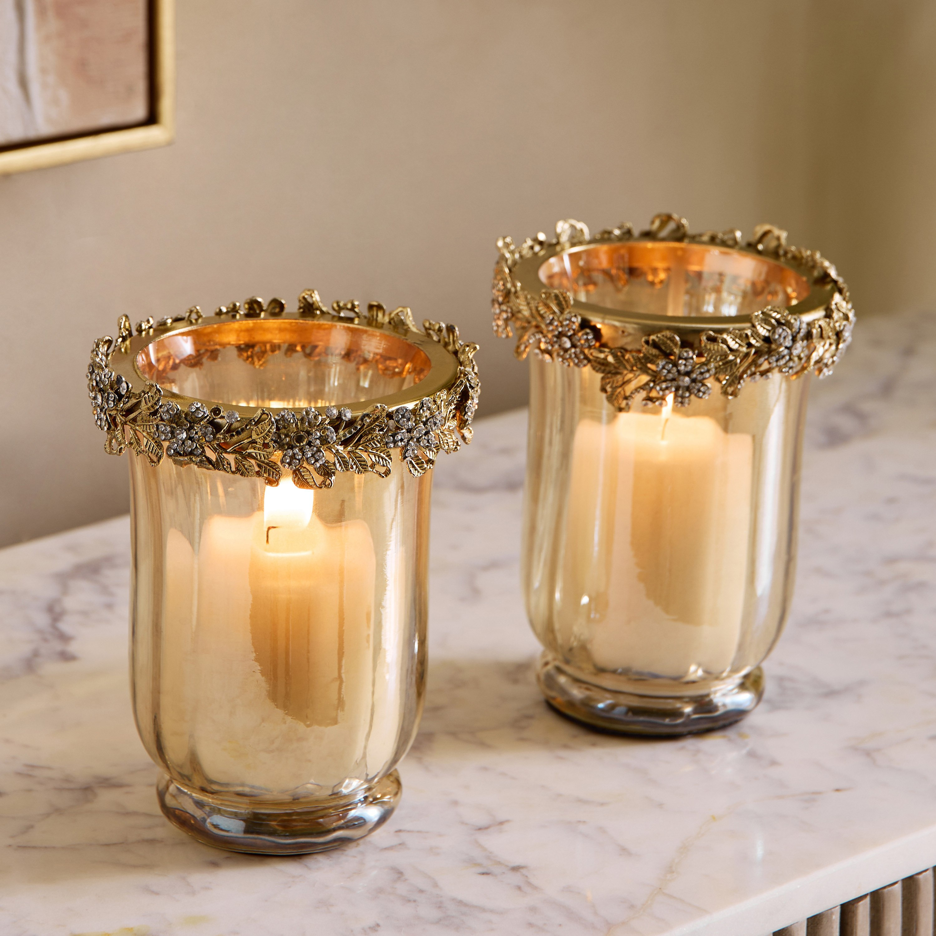 Iras Elara 2-Piece Decorative Votive Candleholder Set - 11.5x11.5x15 cm-hbxlivingroom-decorandaccessories-candleholders-image-1